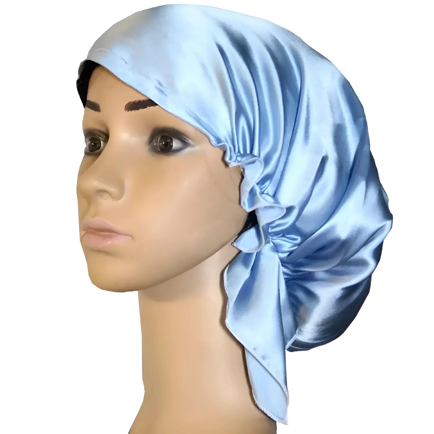 Azzurro Cappello da Notte in Satin