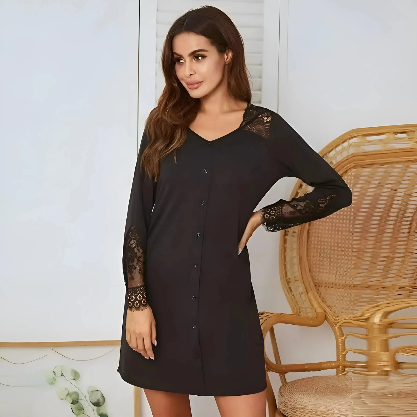 Camicia da notte a maniche lunghe