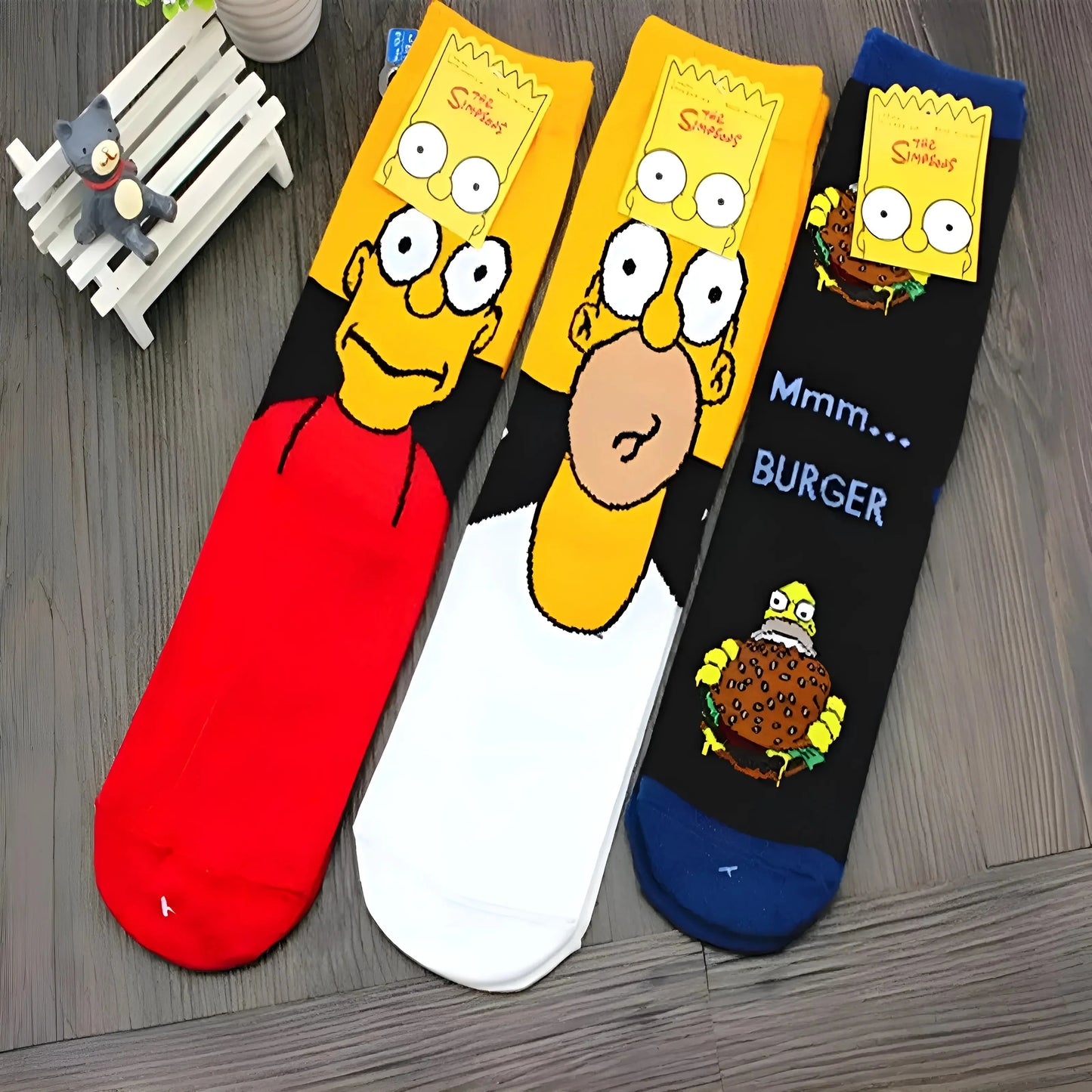 Calze da uomo alla caviglia con la famiglia dei Simpson