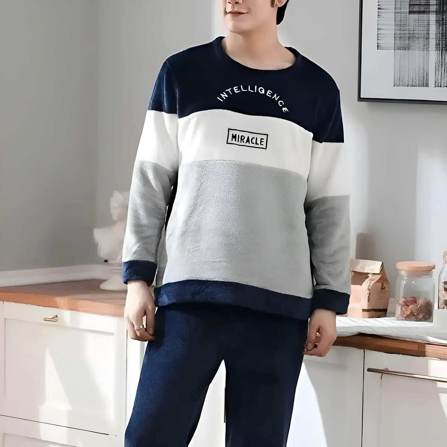 Pigiama a righe da uomo