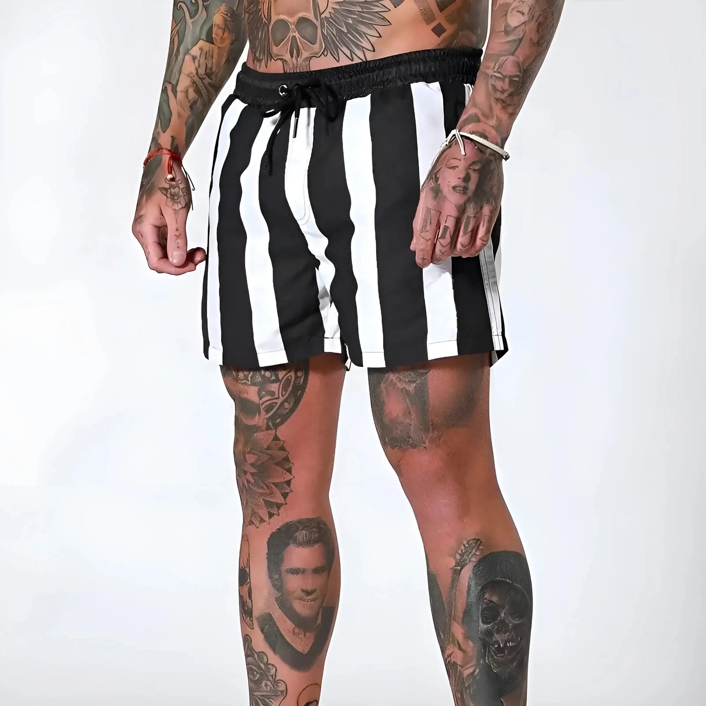 Shorts da bagno da uomo a righe verticali