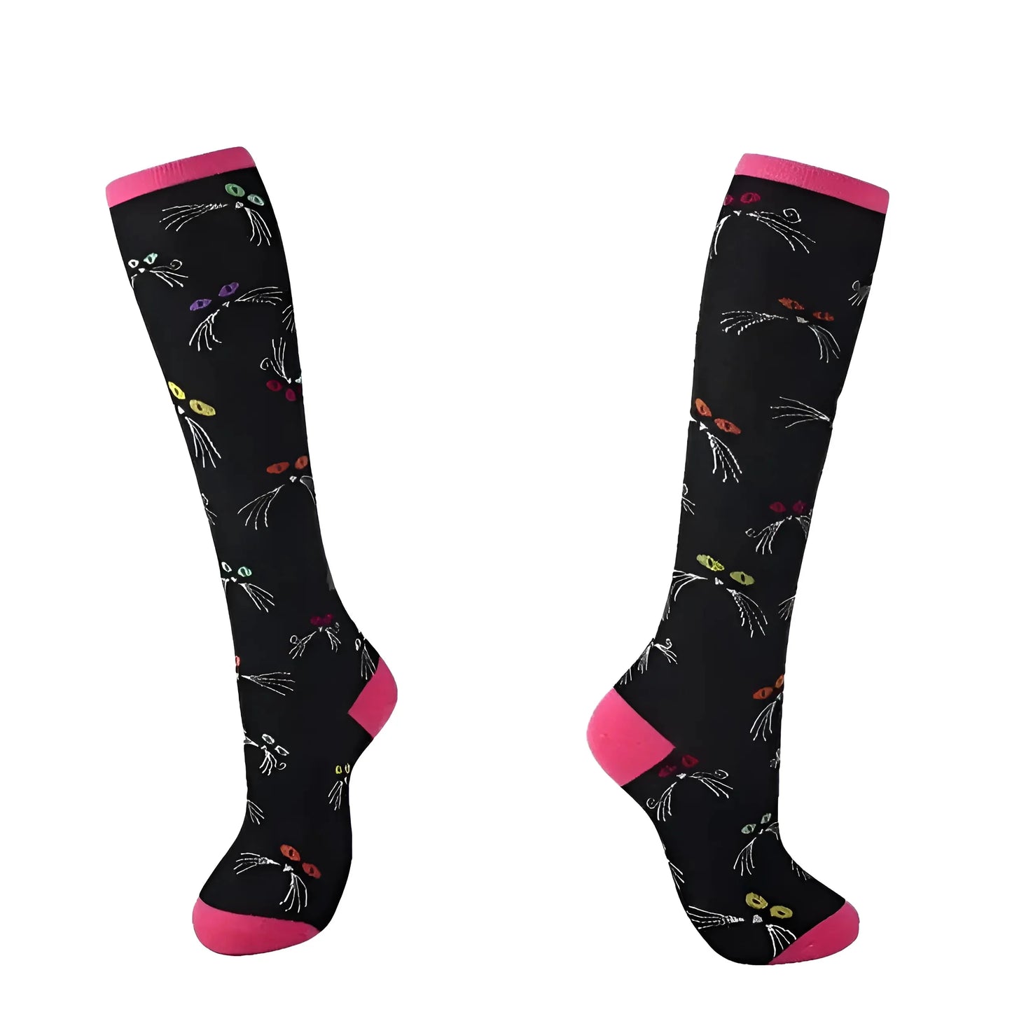 Multicolore Calze Lunghe con Motivi Colorati