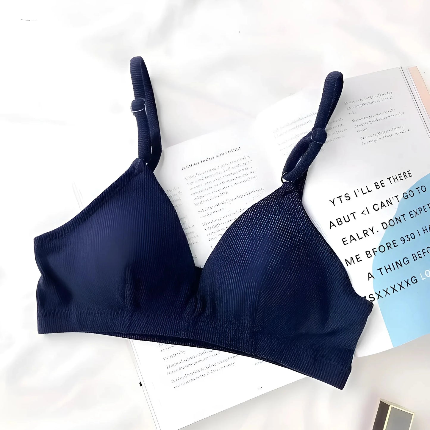Blu Marino Reggiseno a Coppa Triangolare Classico