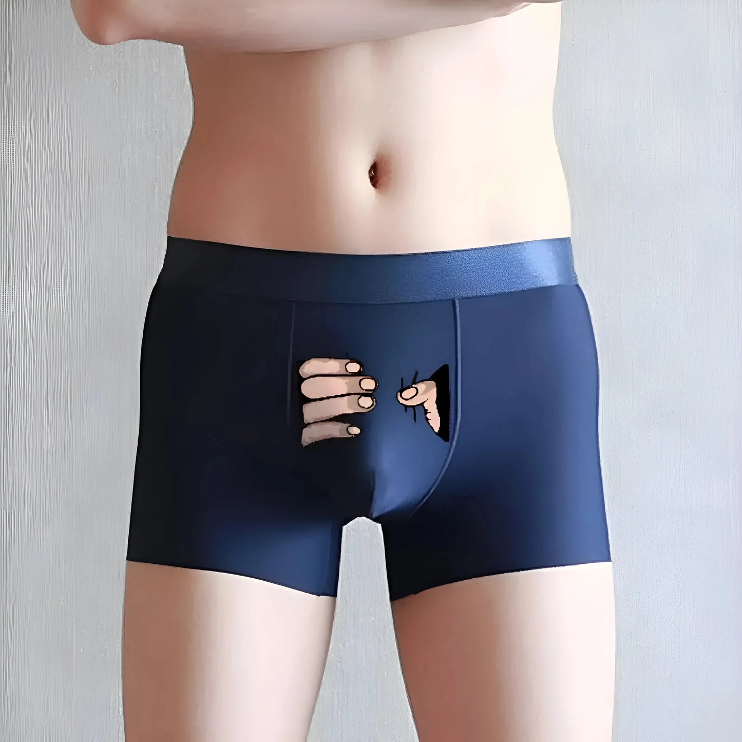 Blu Marino Boxer da uomo con stampa divertente