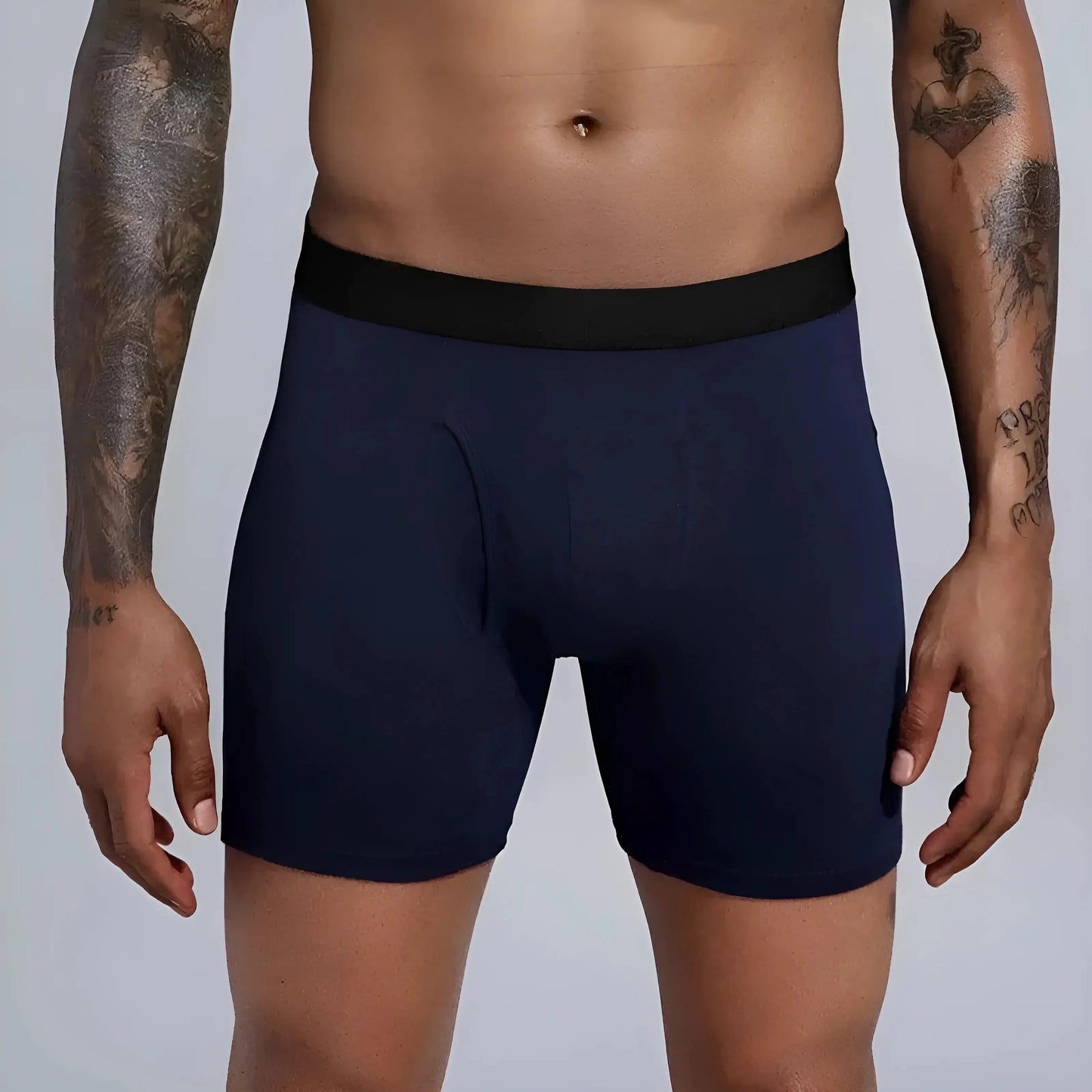 Blu Marino Boxer da uomo con gambe più lunghe