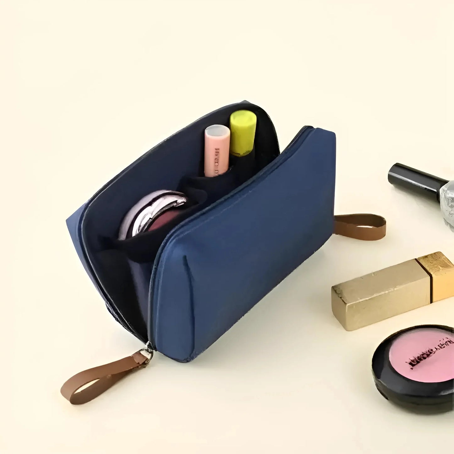 Blu Marino Borsa Cosmetica Multi-Funzionale Minimalista