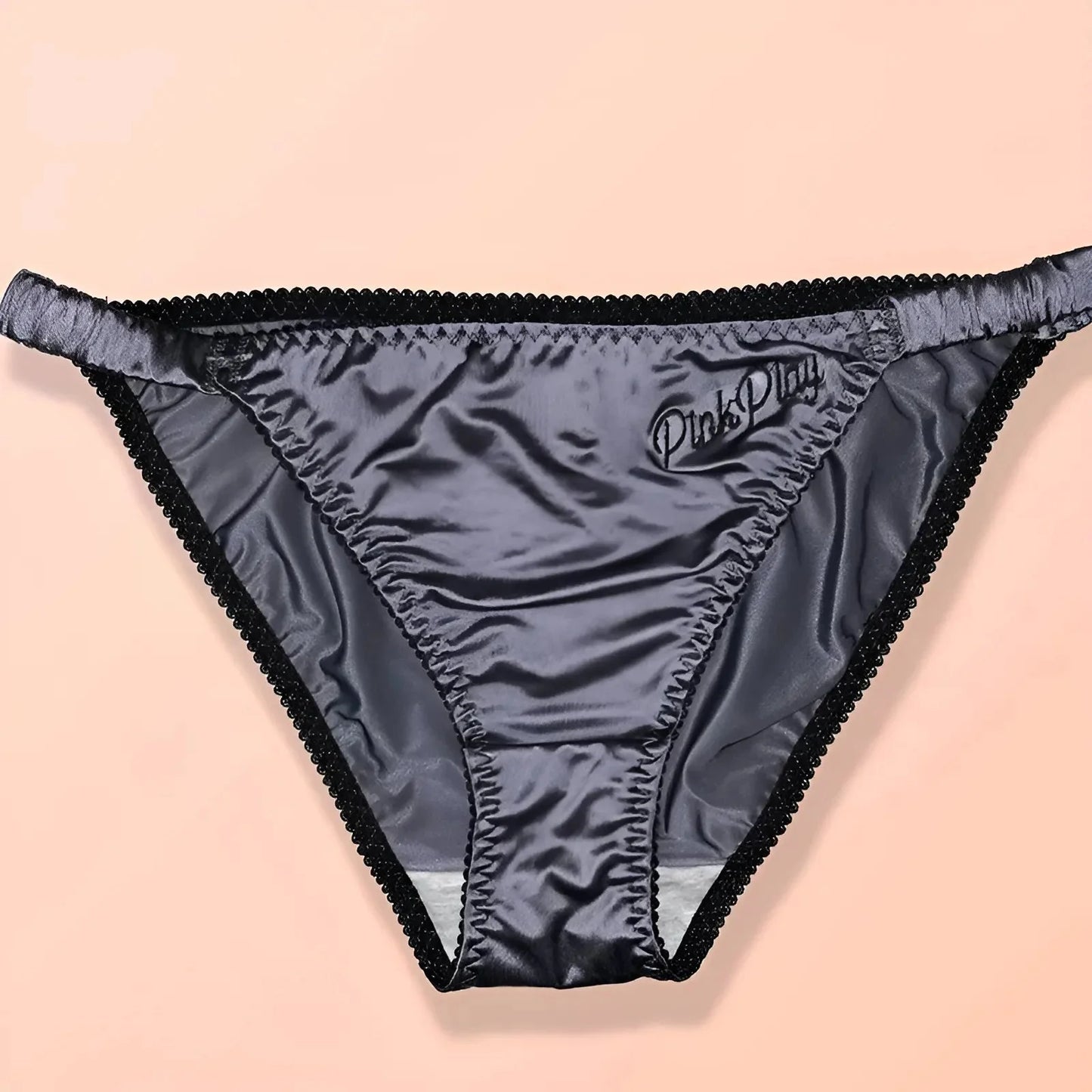 Blu Marino Mutandine Classiche in Satin con Vita Elasticizzata