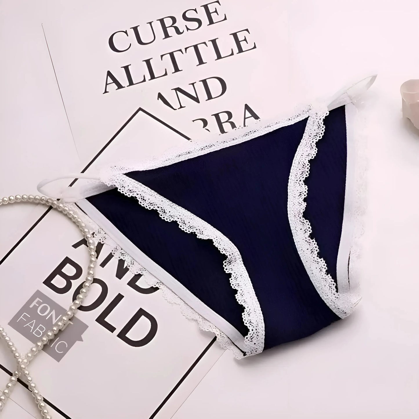 Blu Marino Slip con bretelle sottili