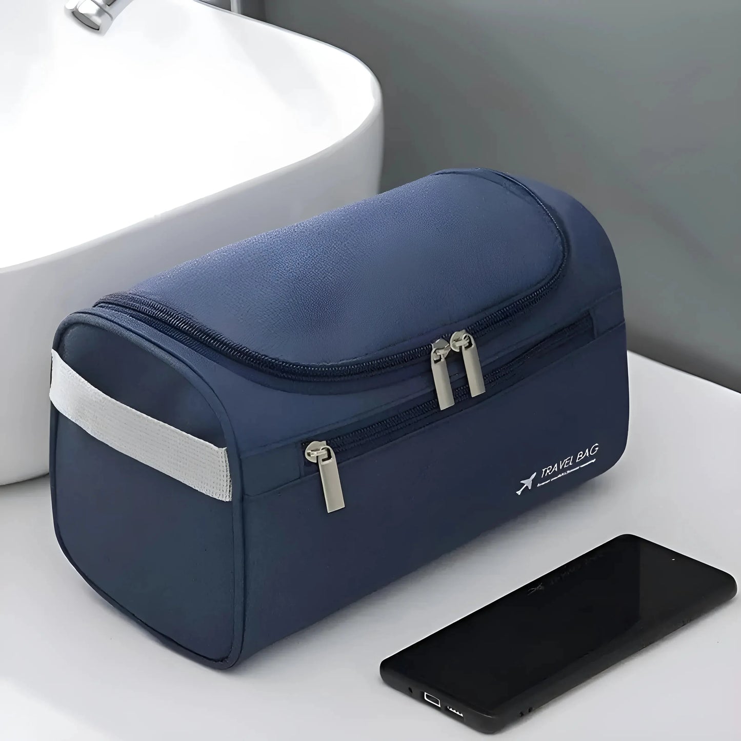 Blu Marino Kit da Toelettatura da Viaggio per Uomini