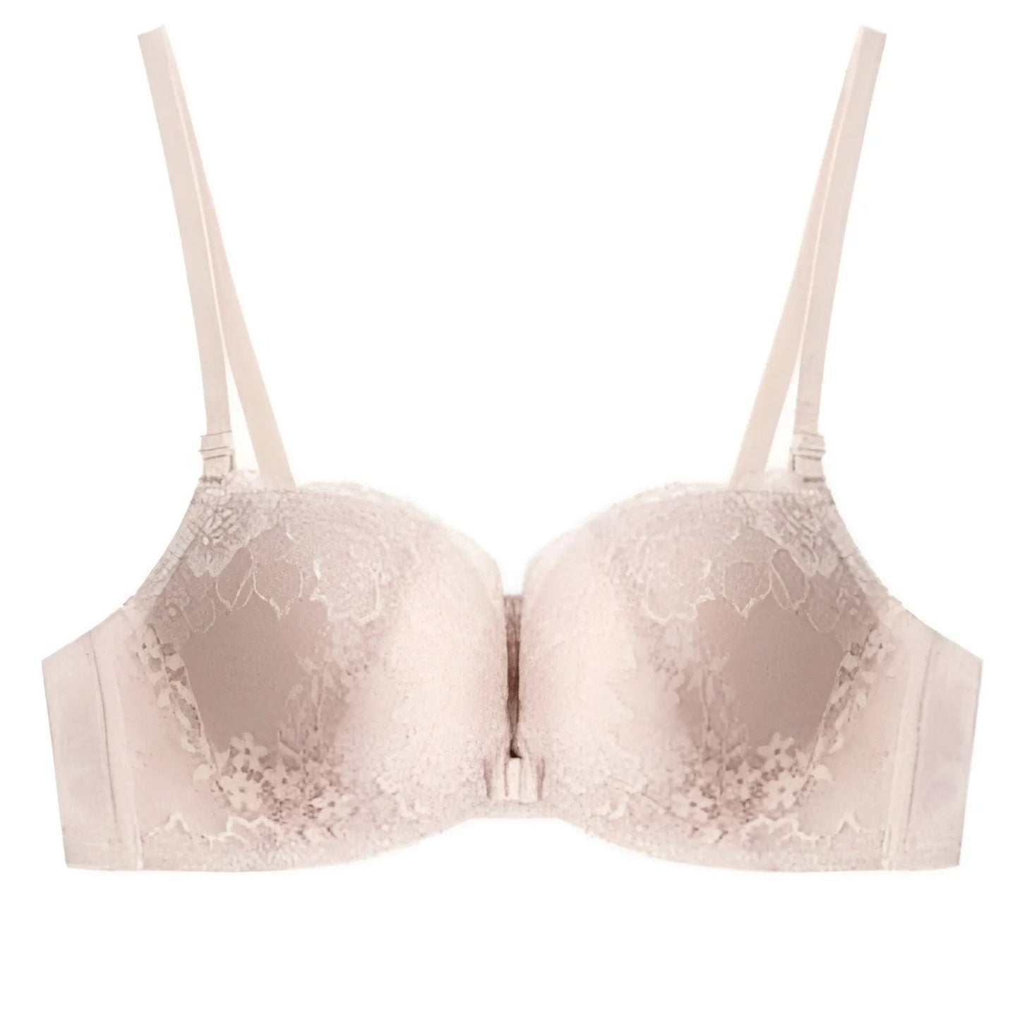 Nudo Reggiseno Push-Up con Chiusura in Pizzo