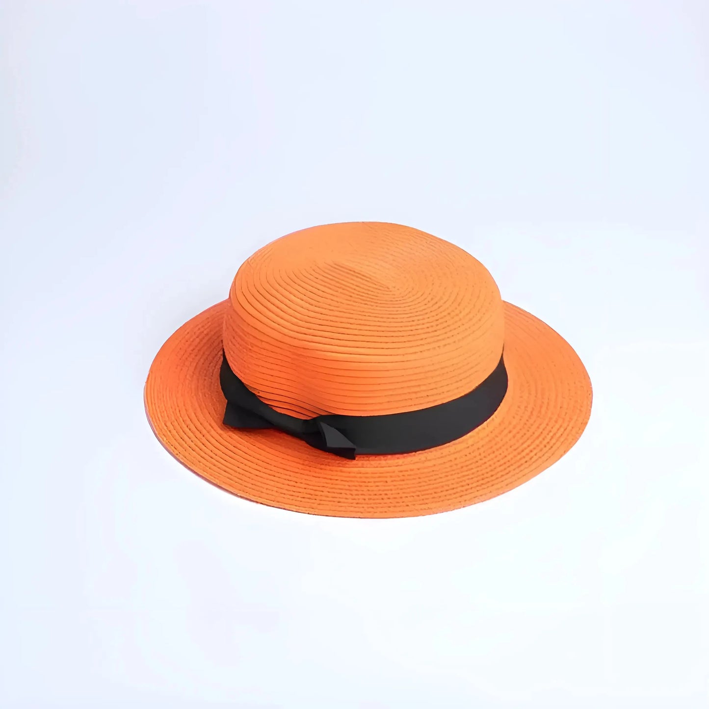 Arancione Cappello da spiaggia con nastro nero