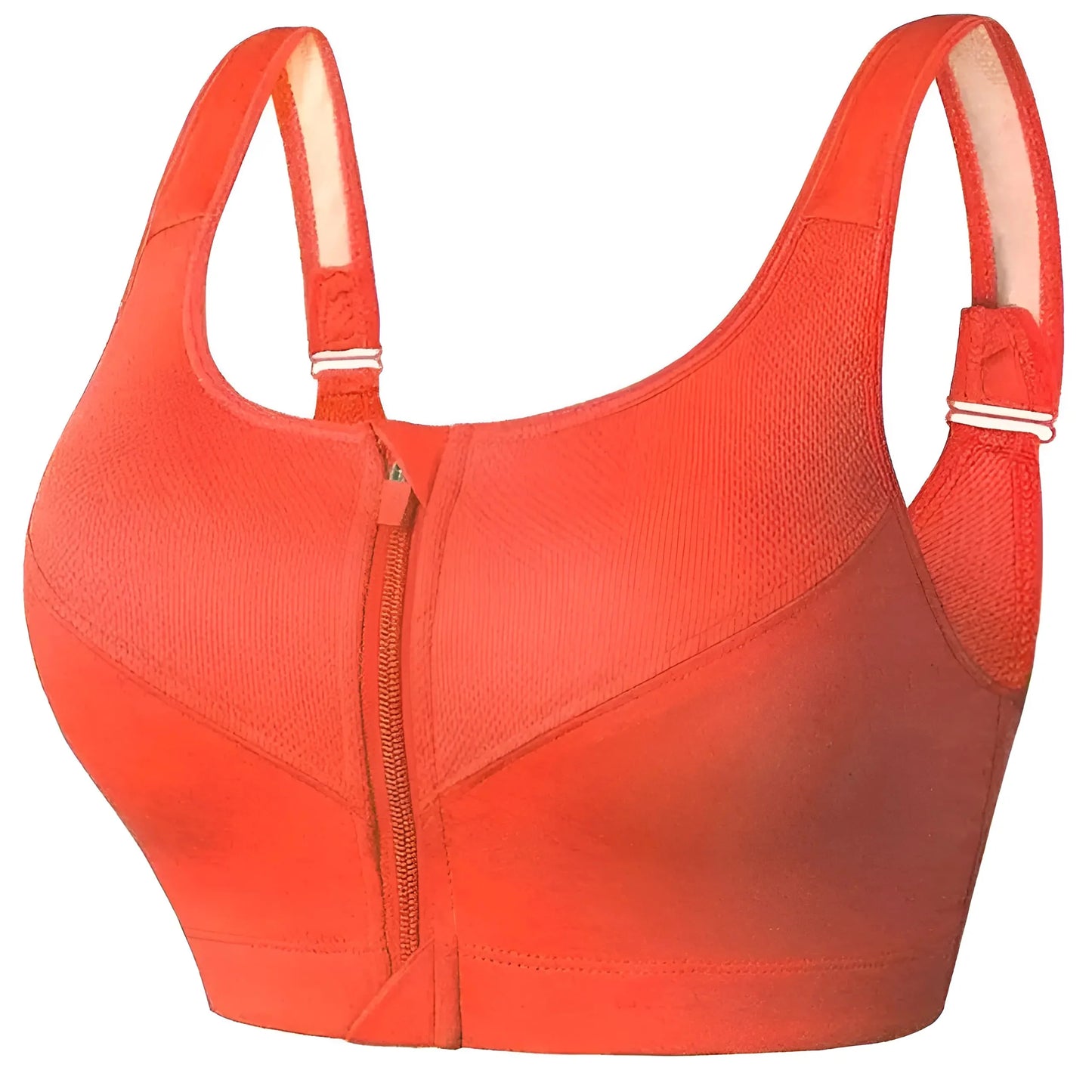 Arancione Reggiseno Sportivo Taglie Forti con Chiusura a Zip