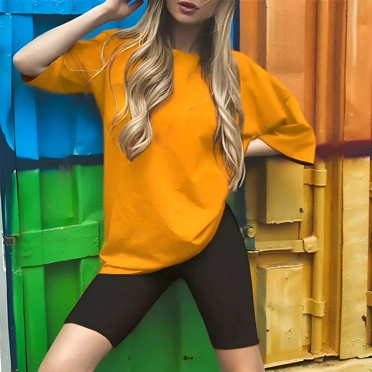 Arancione Outfit Sportivo con Cintura