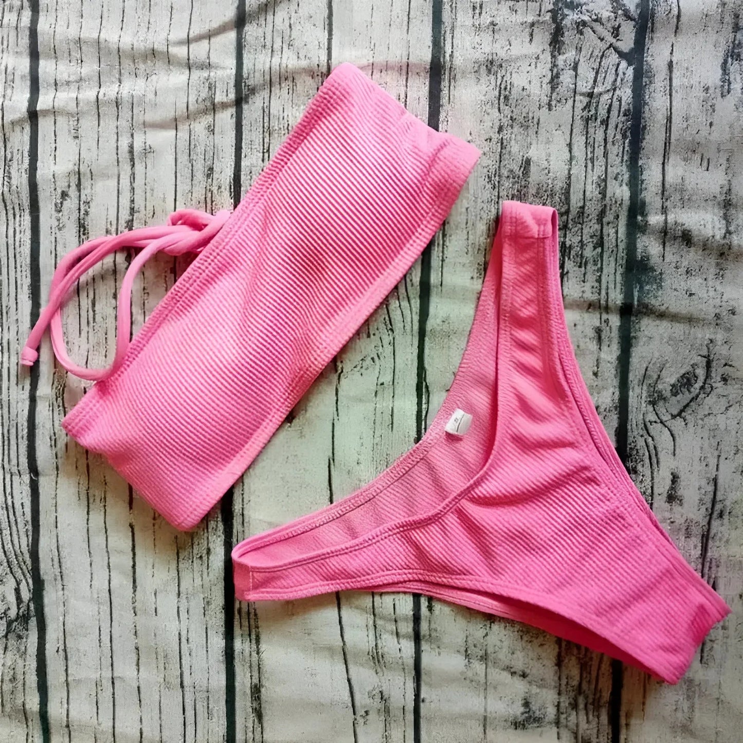 Rosa Set Bikini Bandeau