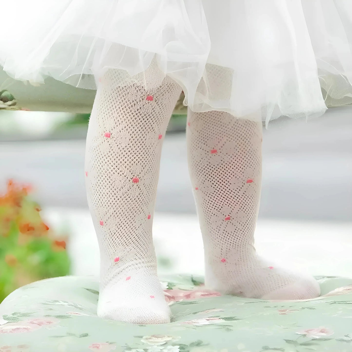 Rosa Collant per Bambini con Design Floreale