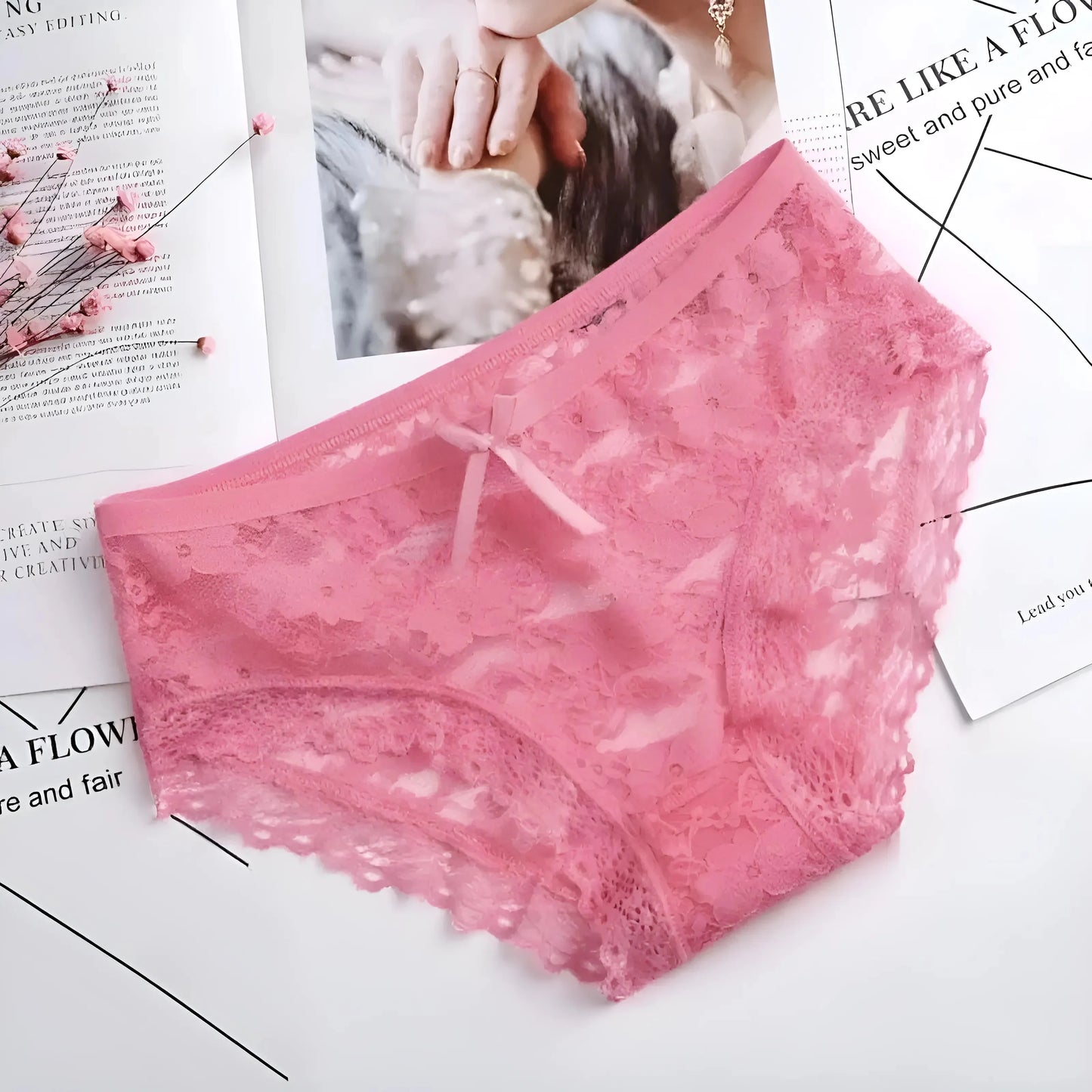Rosa Mutandine in pizzo classiche