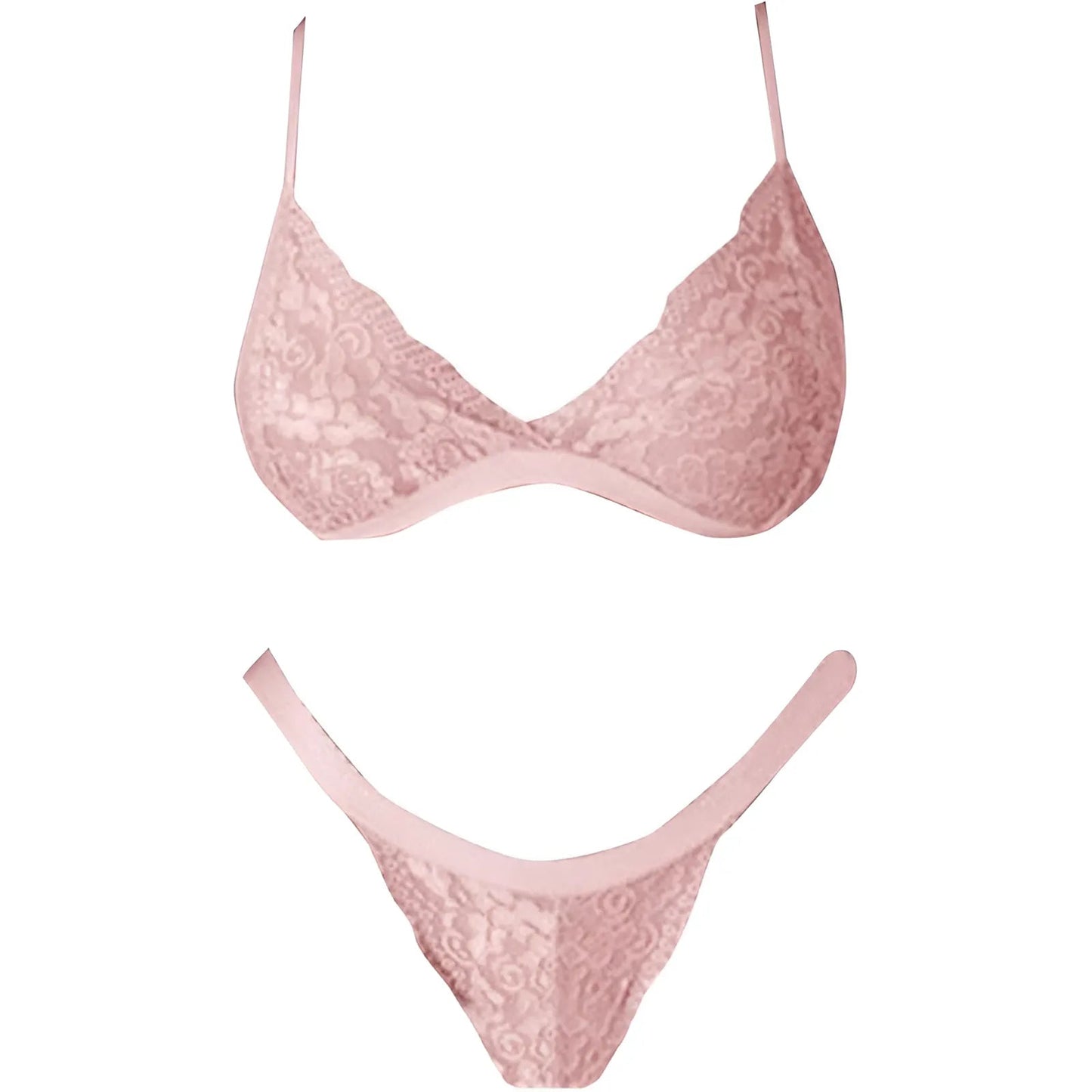 Rosa Set di Lingerie in Pizzo Classico