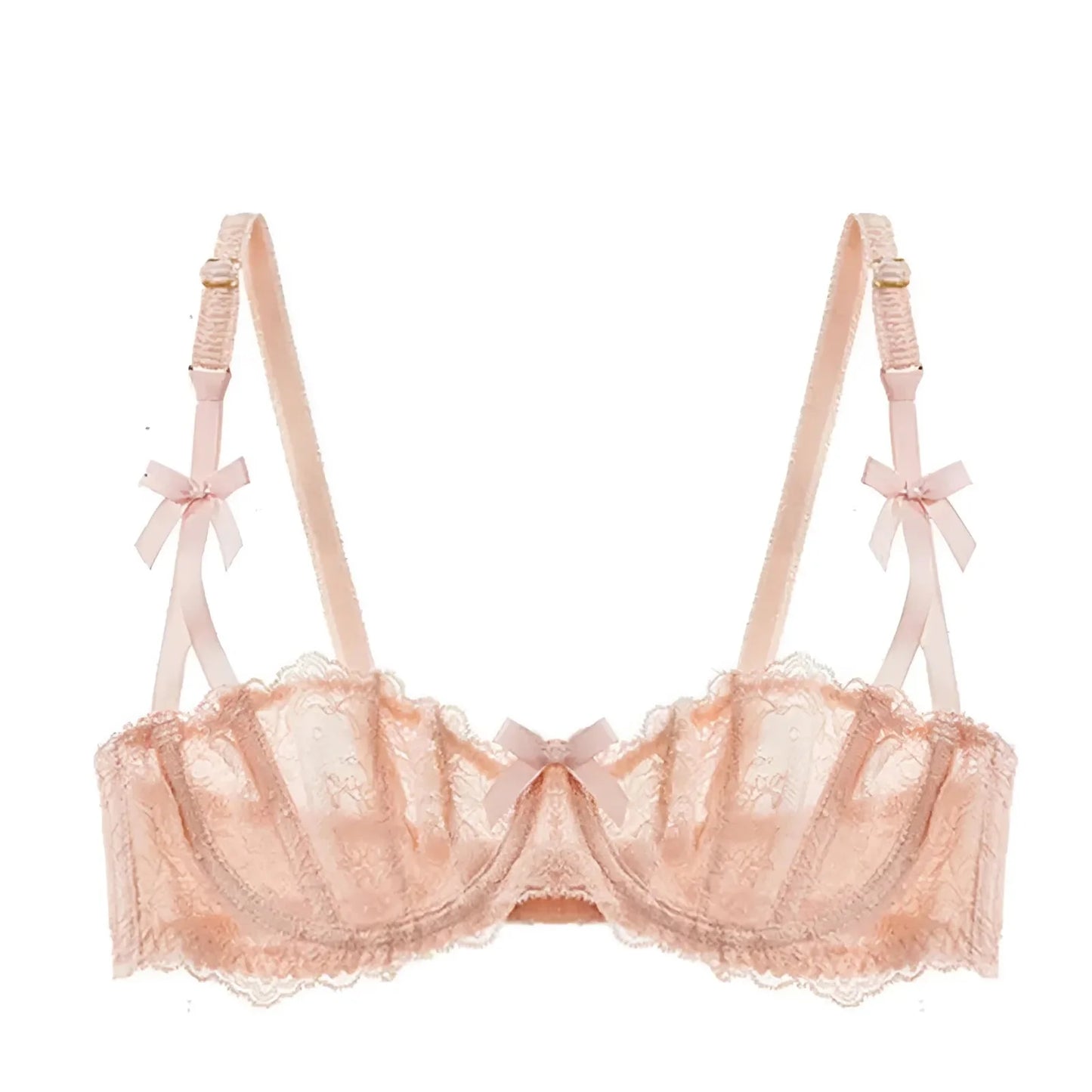 Rosa Soutien-gorge Bardot in pizzo