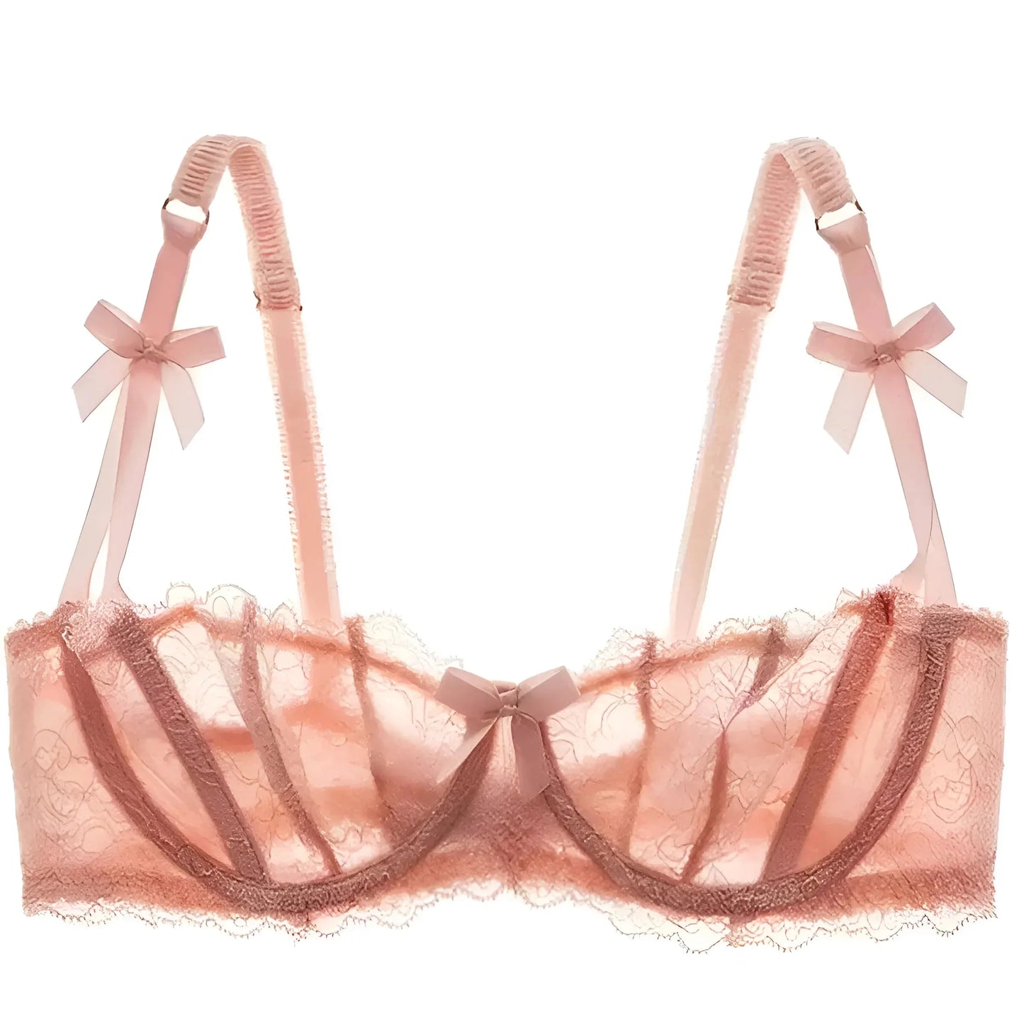 Rosa Reggiseno in pizzo con fiocchi