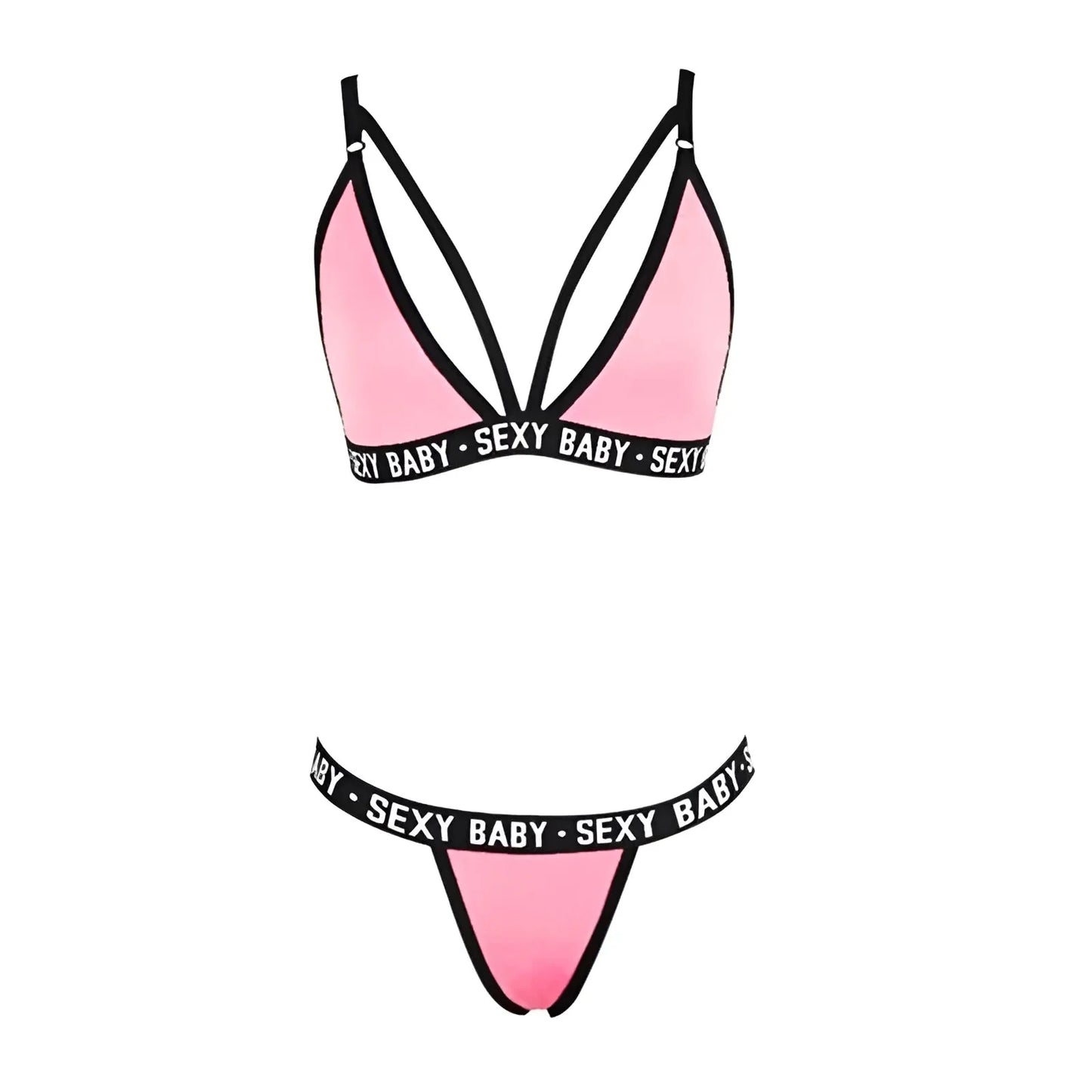 Rosa Set di Lingerie con stampa "Sexy Baby"