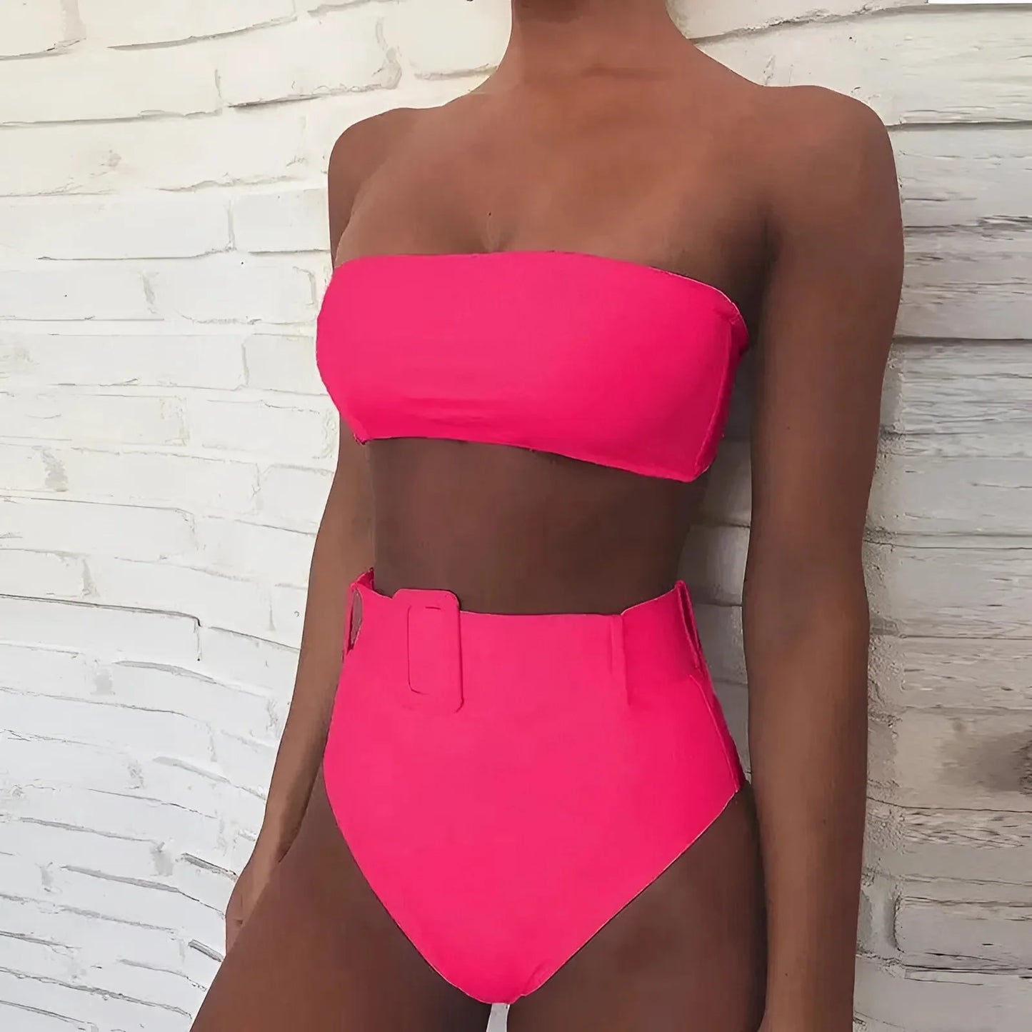 Rosa Costume da bagno due pezzi neon