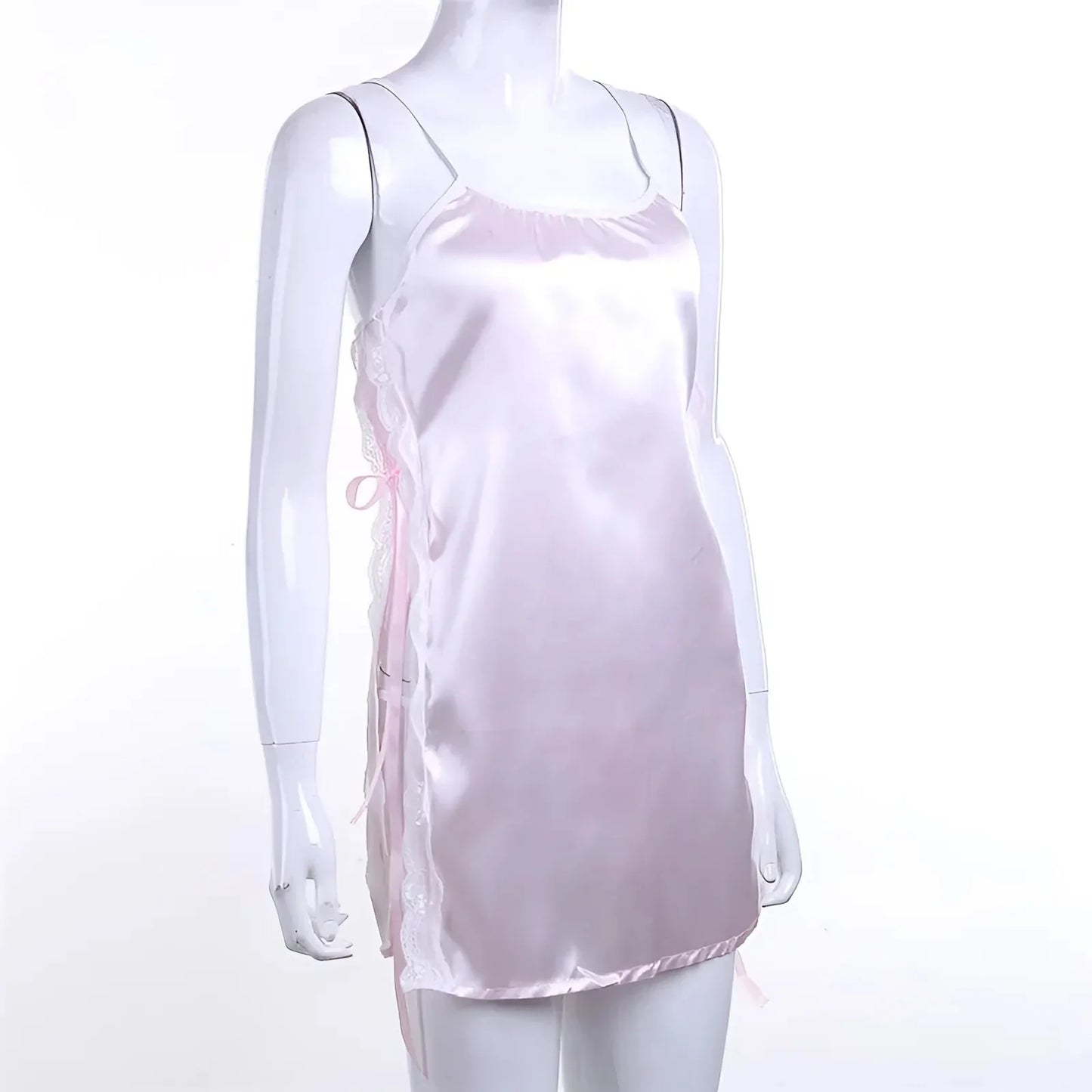 Rosa Camicia da notte con profondo spacco