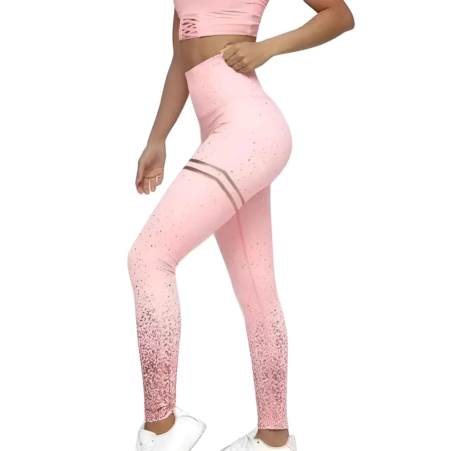 Rosa Ombre Effect Leggings Sportivi