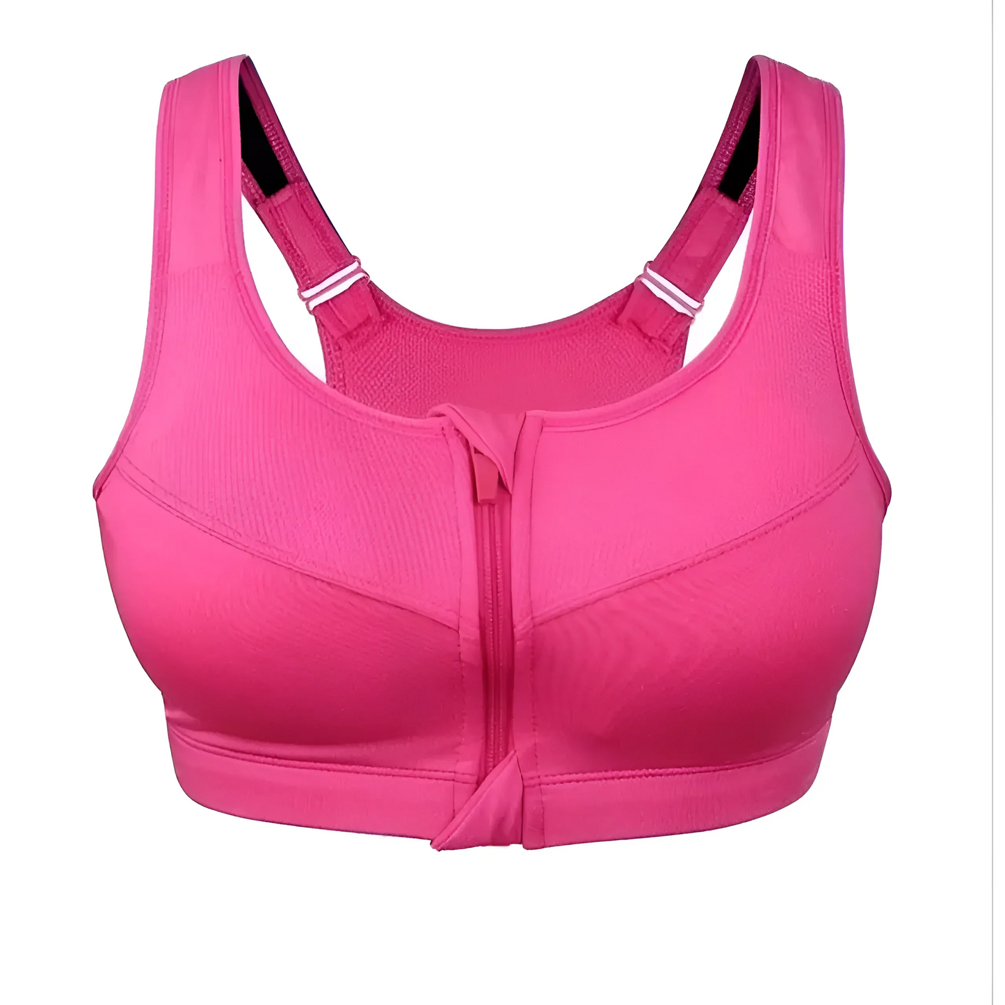 Rosa Reggiseno Sportivo Taglie Forti con Chiusura a Zip