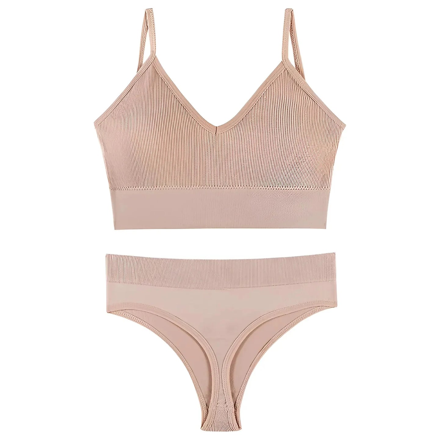 Rosa Set di Lingerie Senza Cuciture