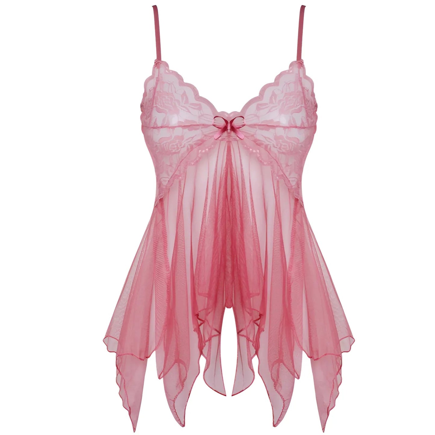 Rosa Camicia da notte trasparente