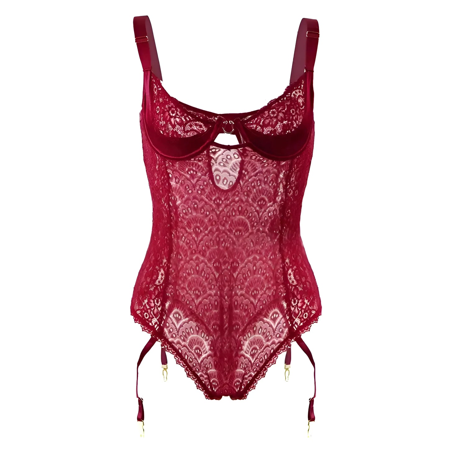 Body in pizzo taglie comode con cintura in vita