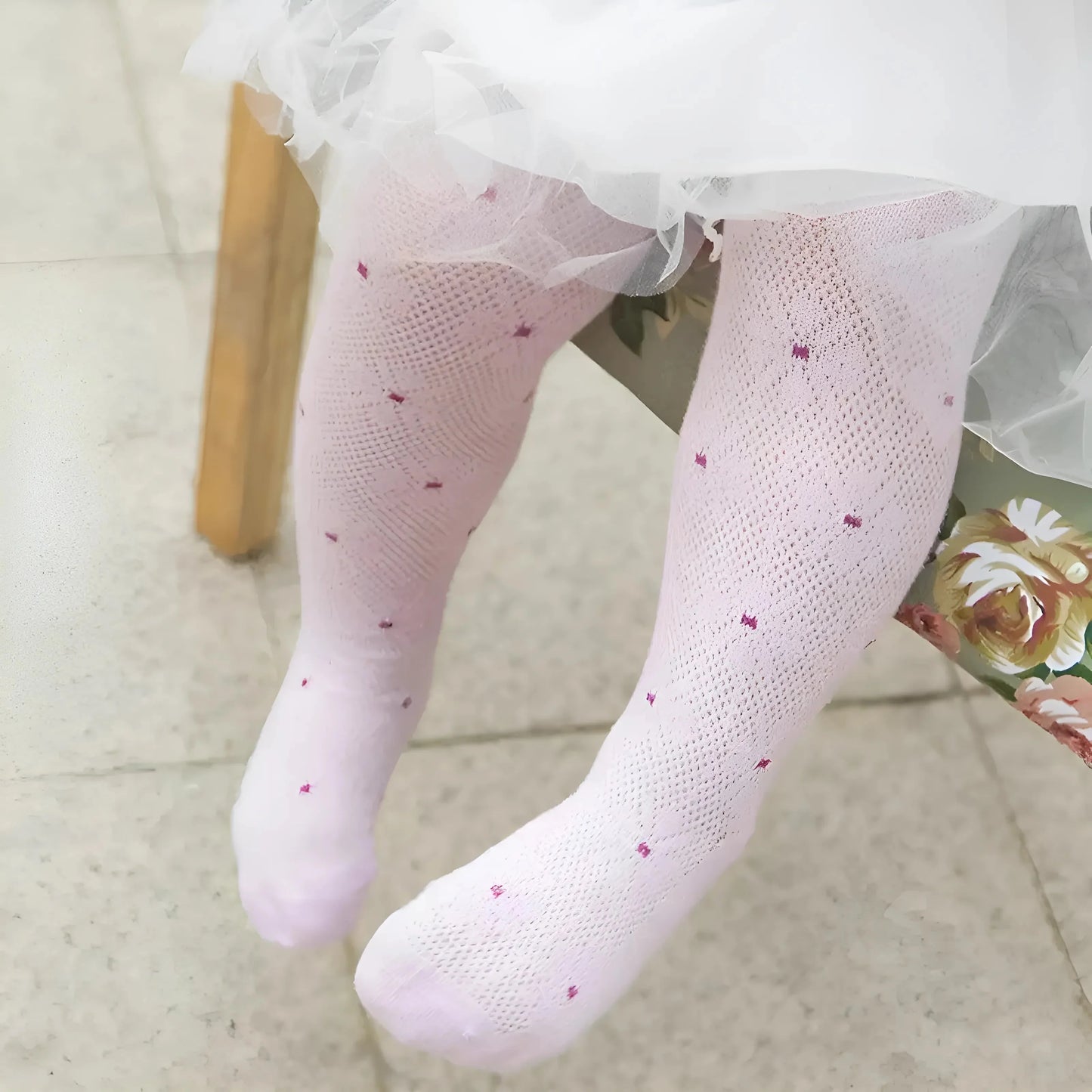 Viola Collant per Bambini con Design Floreale