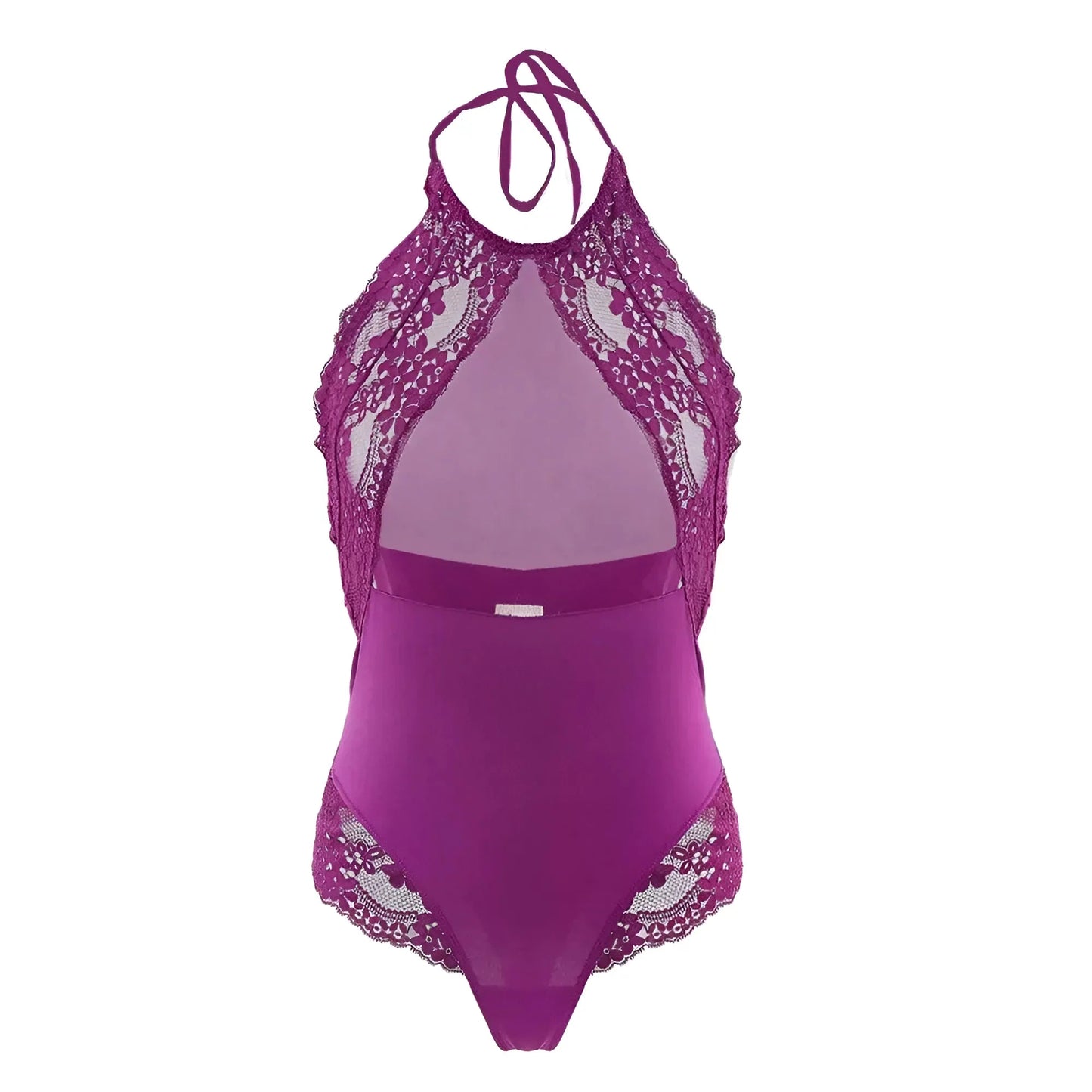Viola Body in pizzo con scollatura in rete