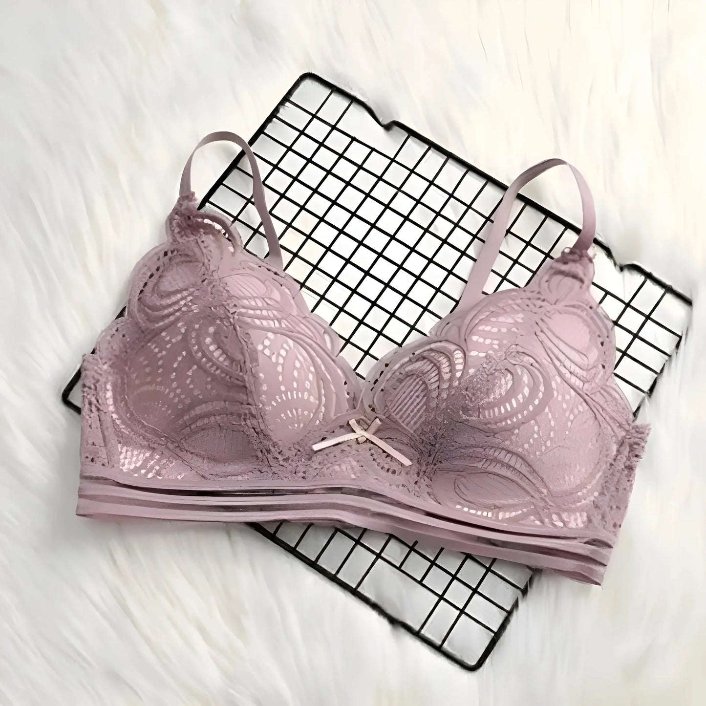 Viola Reggiseno in pizzo con fascia elastica