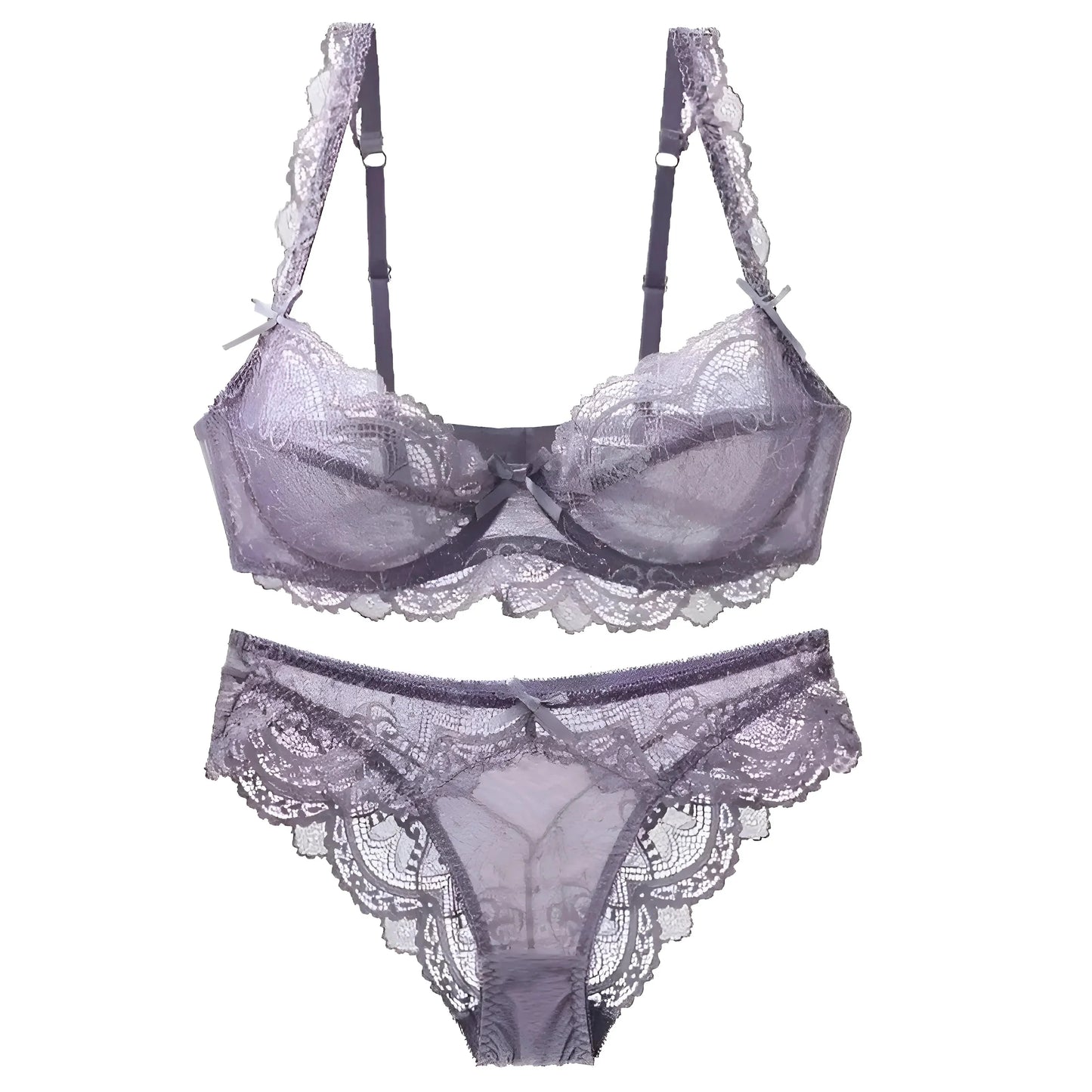 Viola Set di Lingerie in Pizzo con Slip
