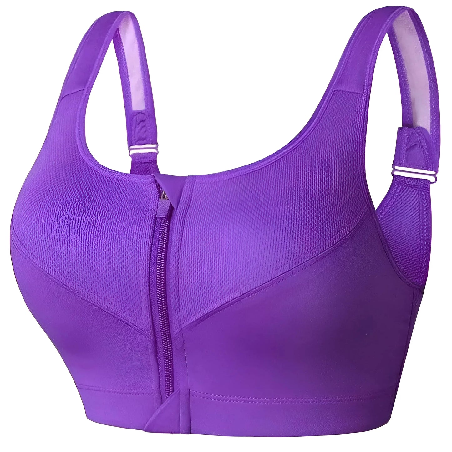 Viola Reggiseno Sportivo Taglie Forti con Chiusura a Zip