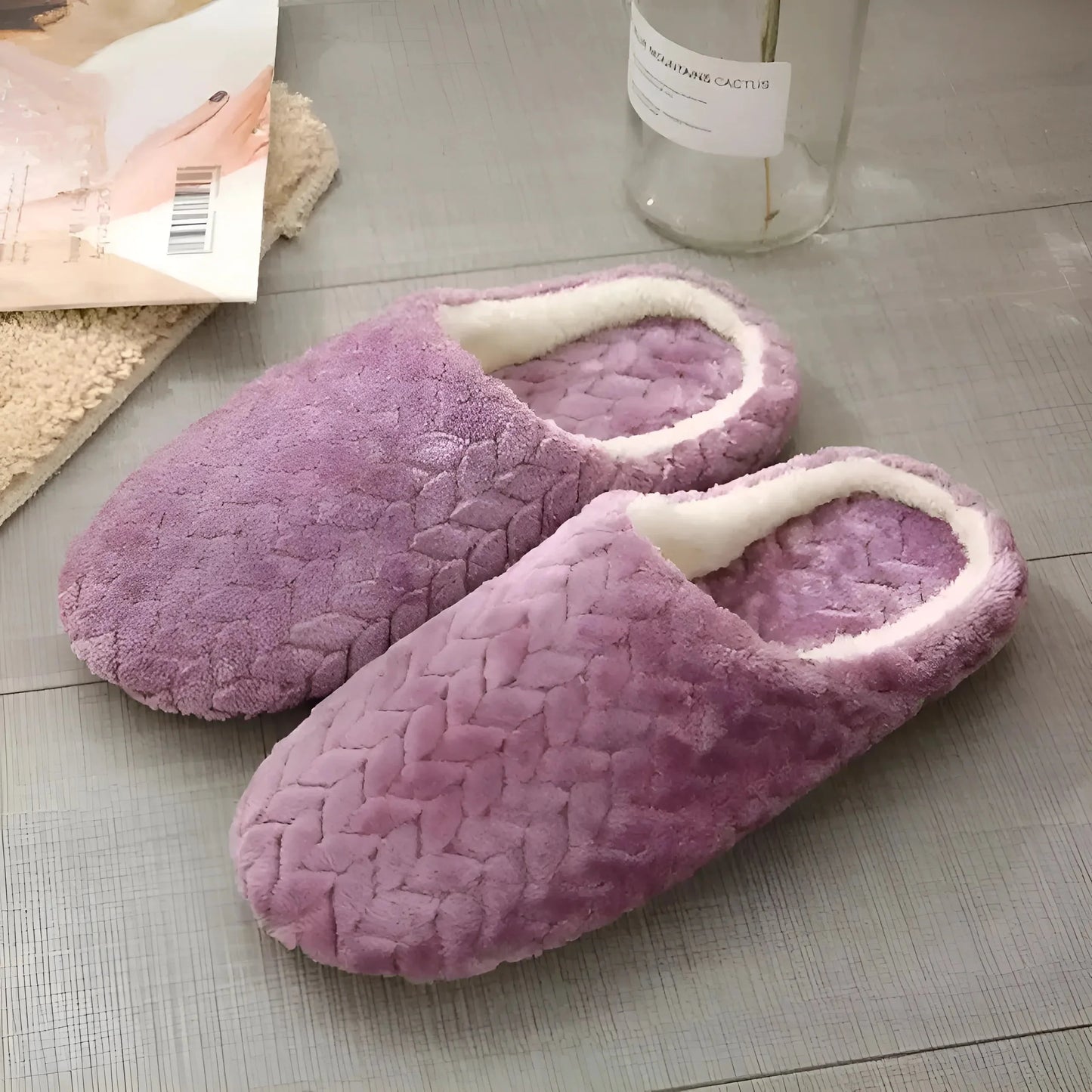 Viola Pantofole da donna intrecciate