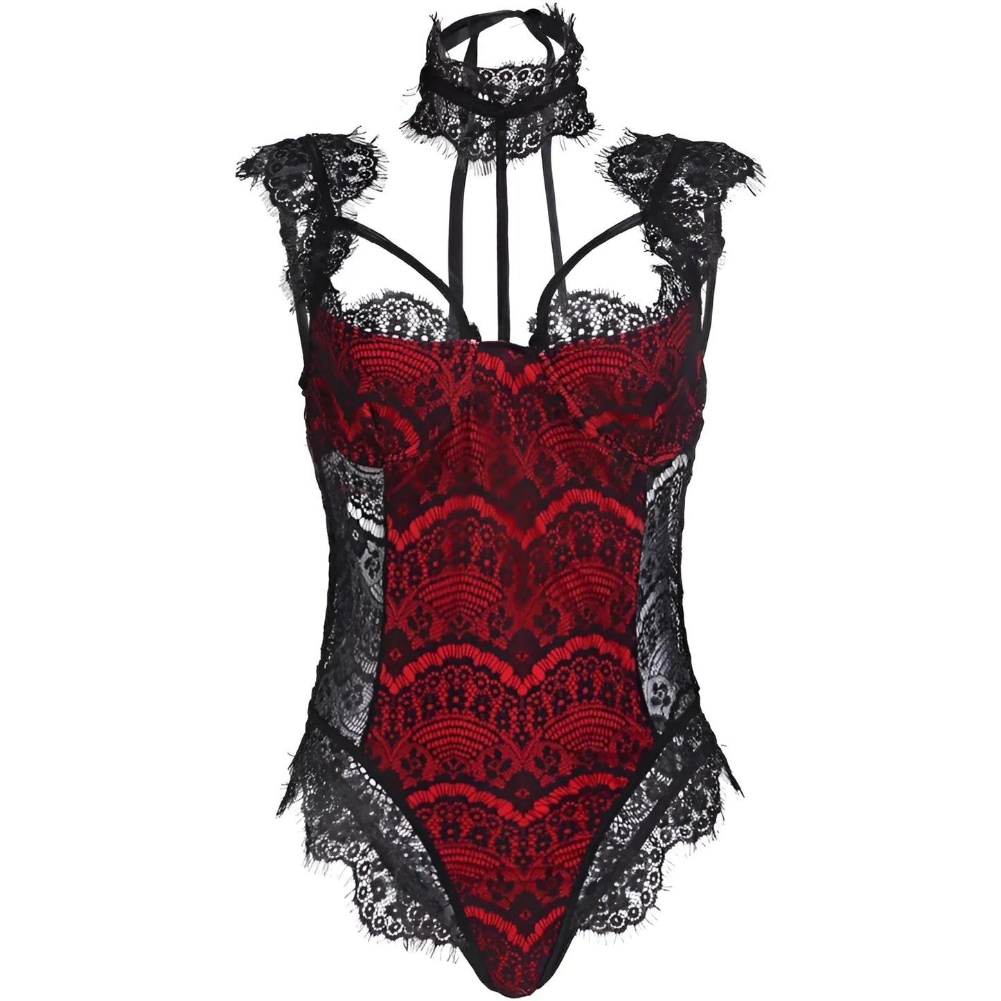 Rosso Body con Dettaglio Choker