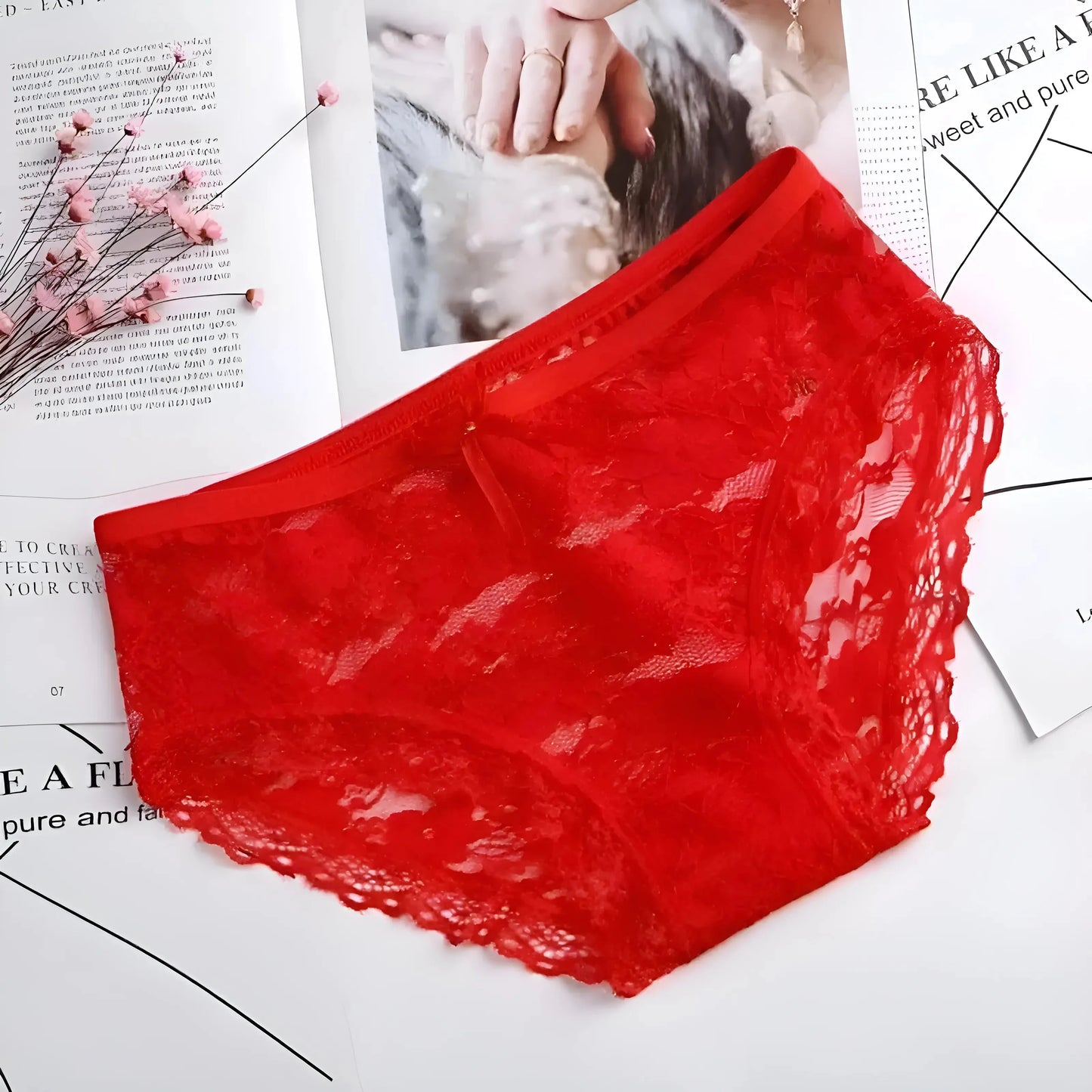 Rosso Mutandine in pizzo classiche
