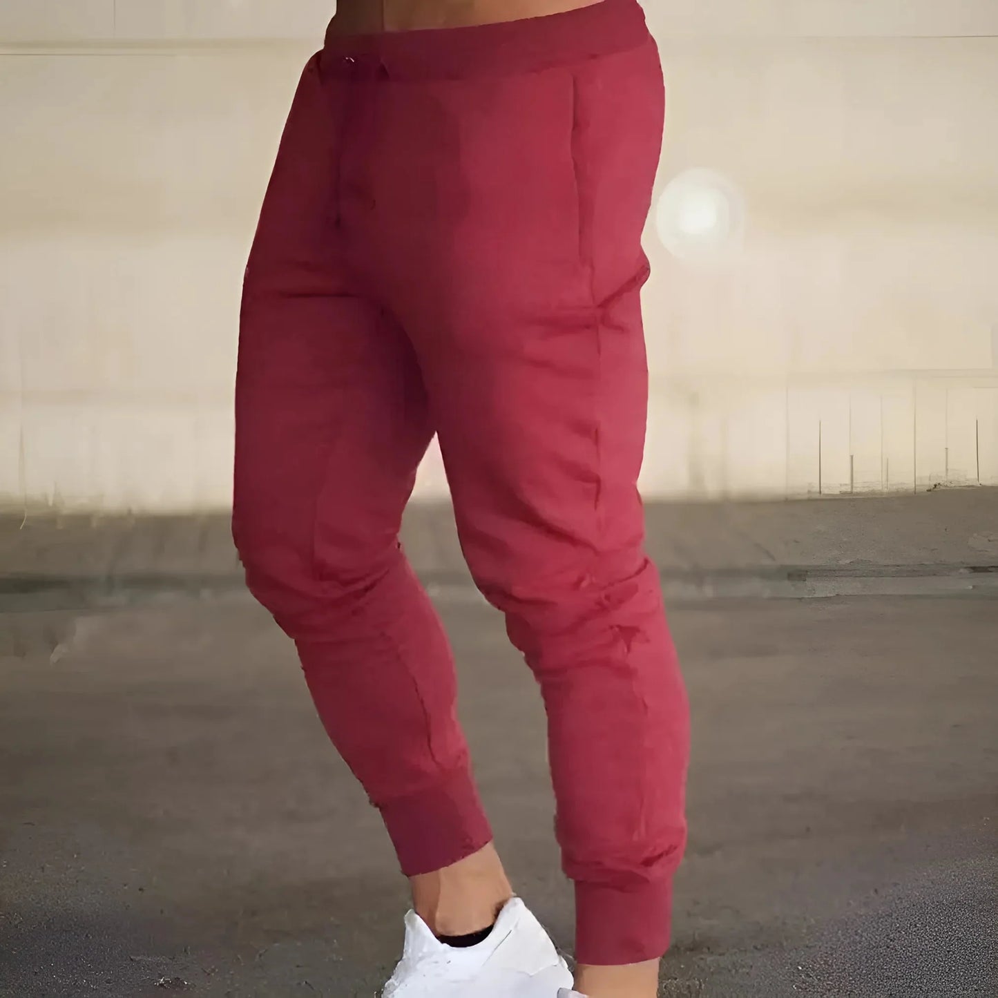 Rosso Pantaloni Felpa Classici