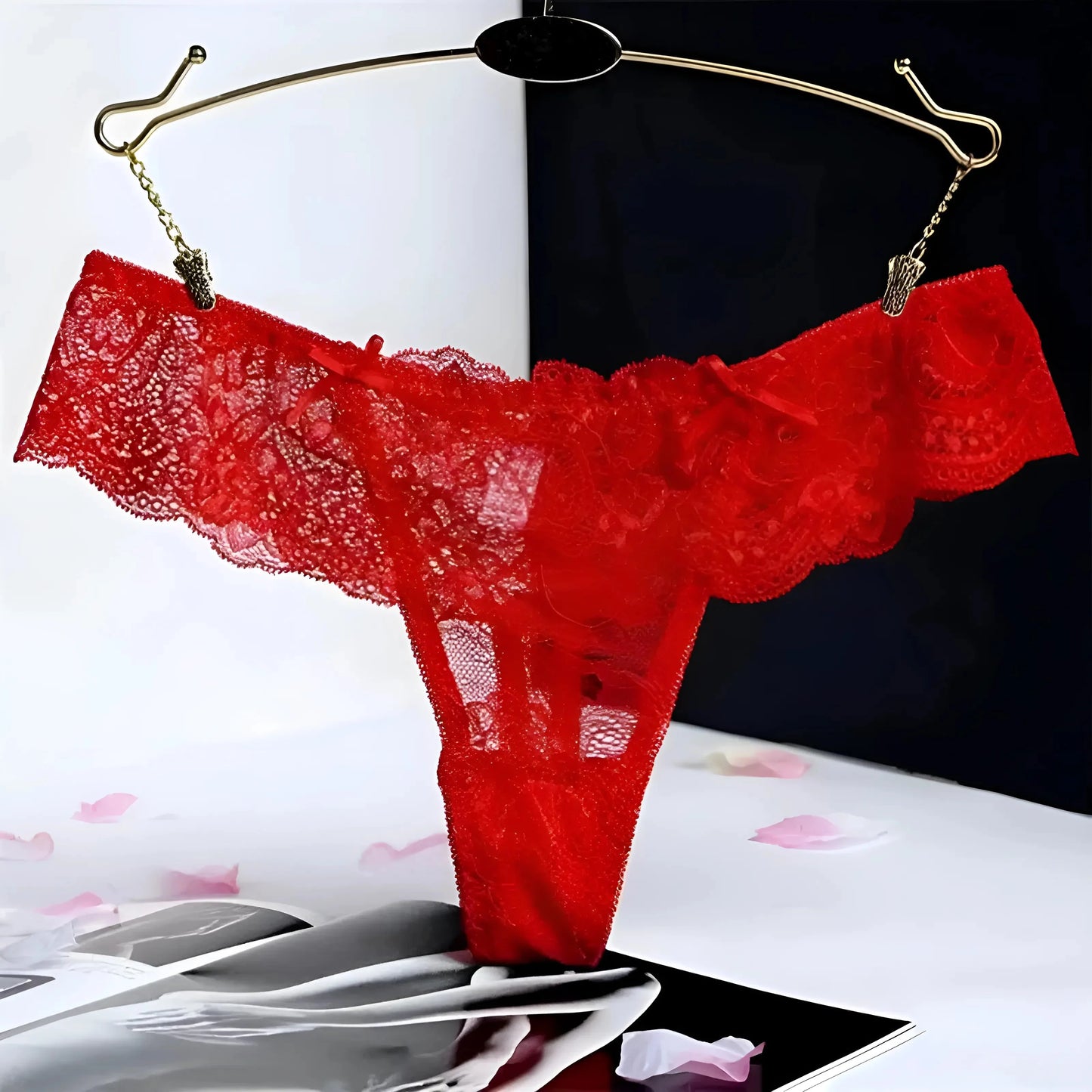 Rosso Stringate in pizzo