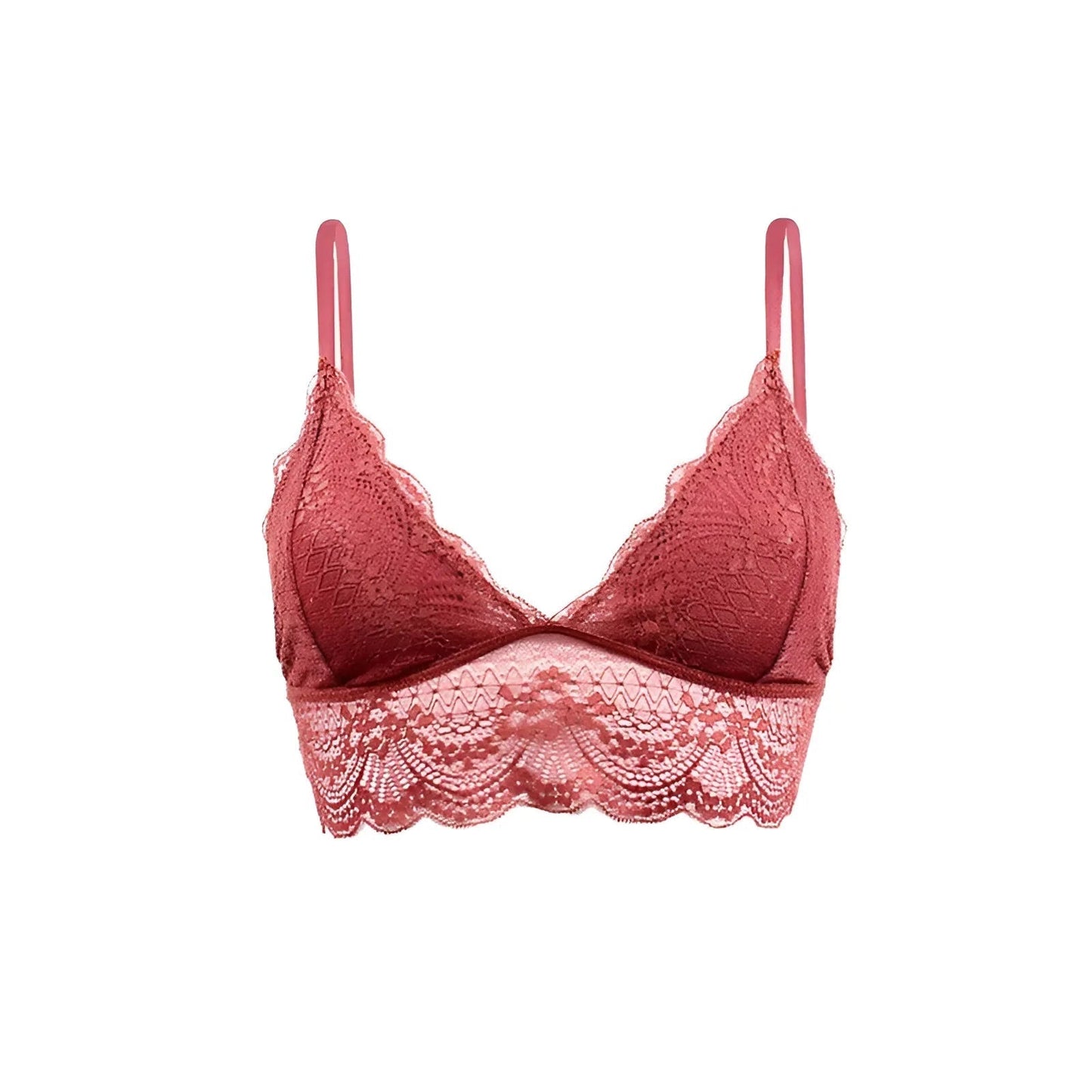 Rosso Bralette Triangolo in Pizzo con Vita Bassa