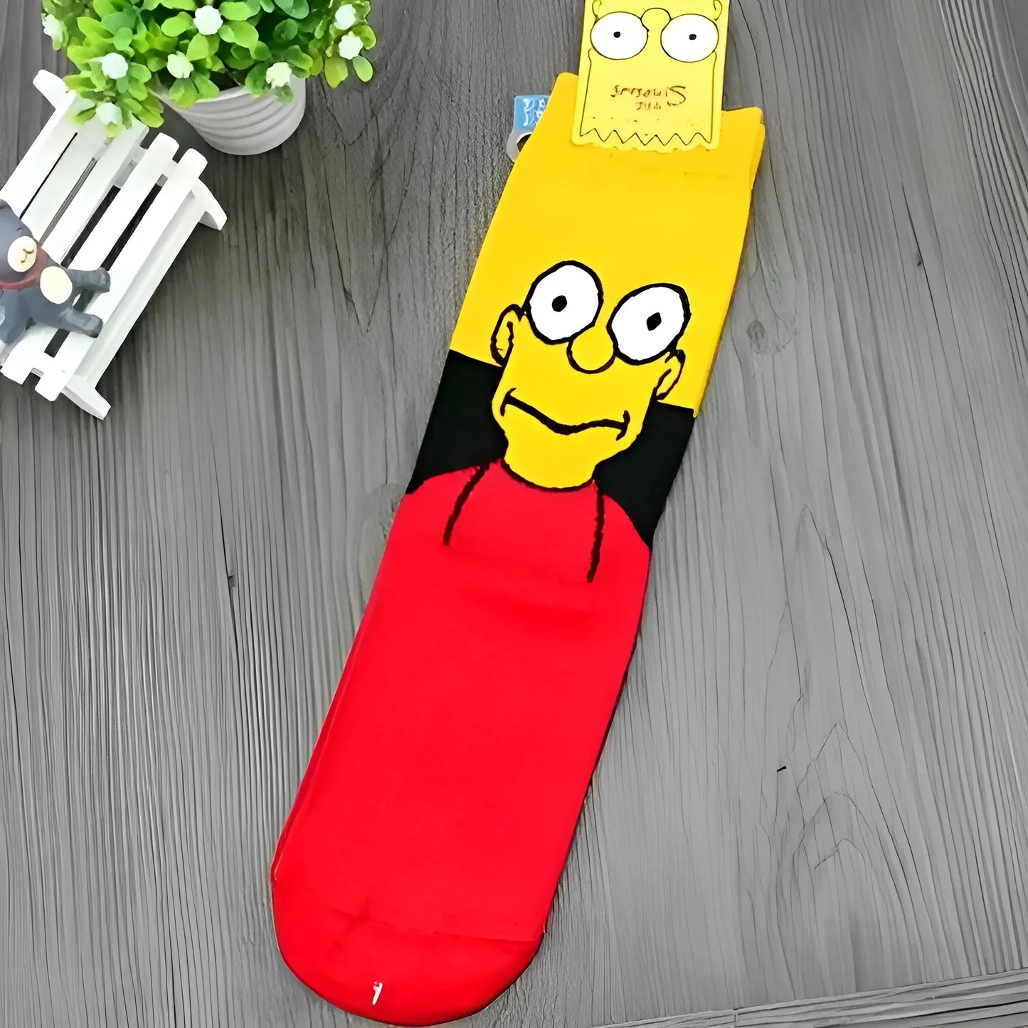 Rosso Calze da uomo alla caviglia con la famiglia dei Simpson