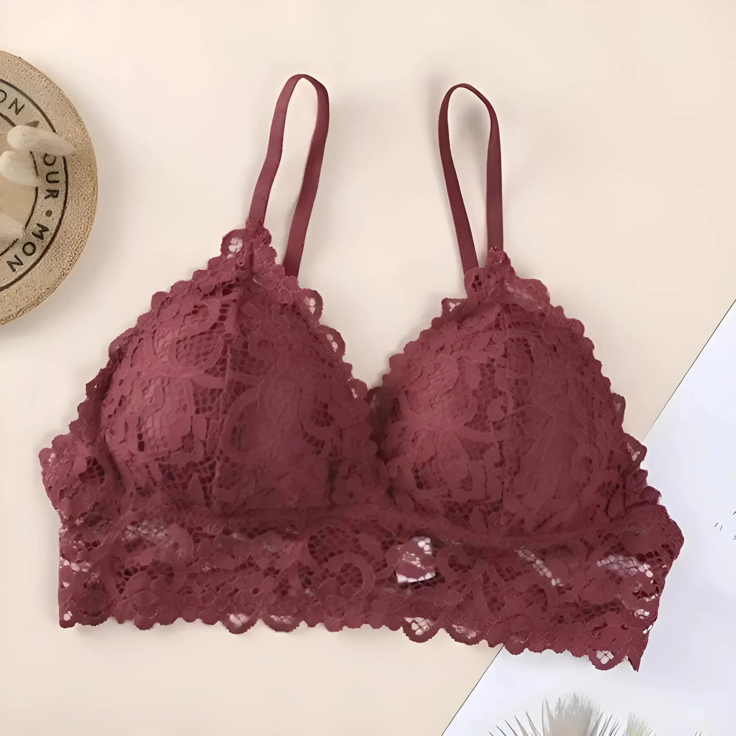 Rosso Reggiseno in pizzo universale