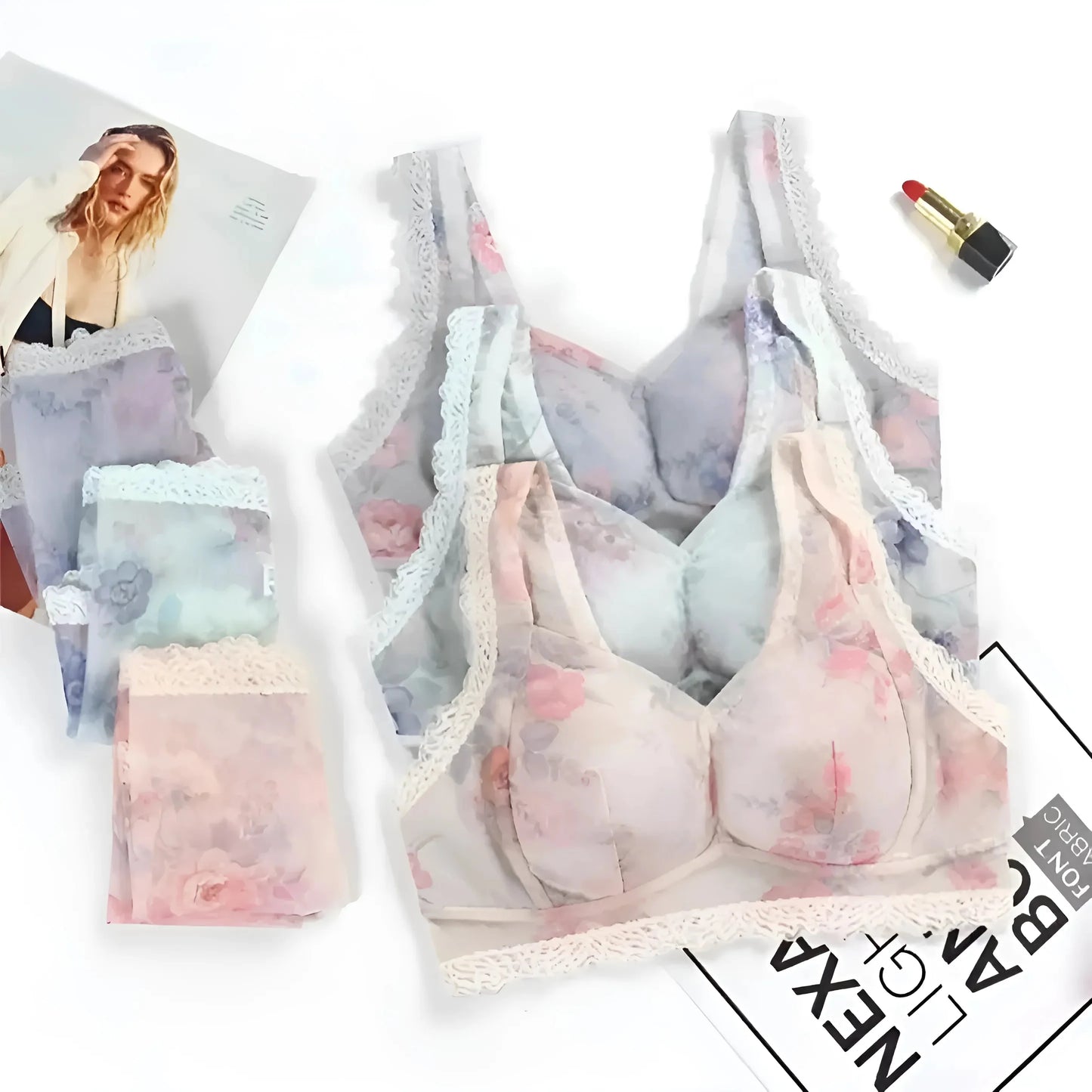 Set di Lingerie in Pizzo Rosa