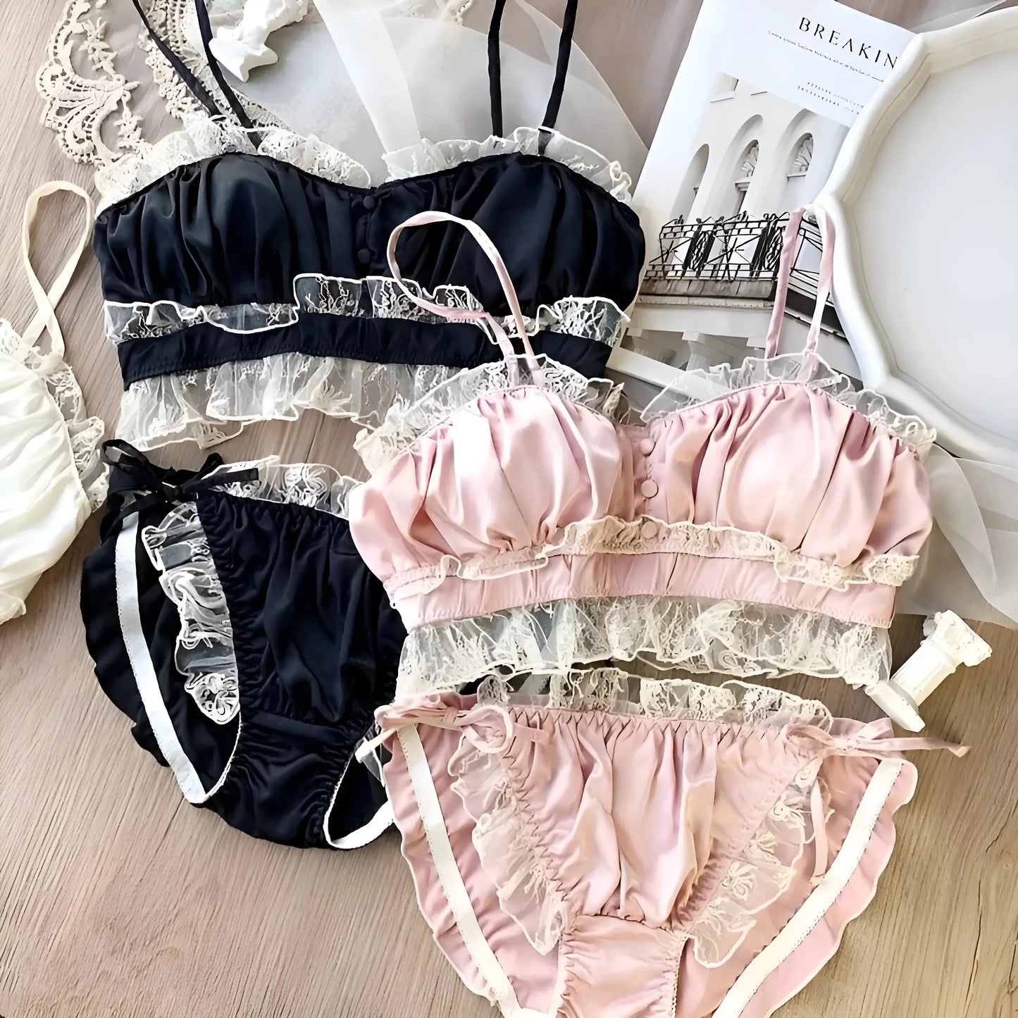 Set di Lingerie in Pizzo Arricciato