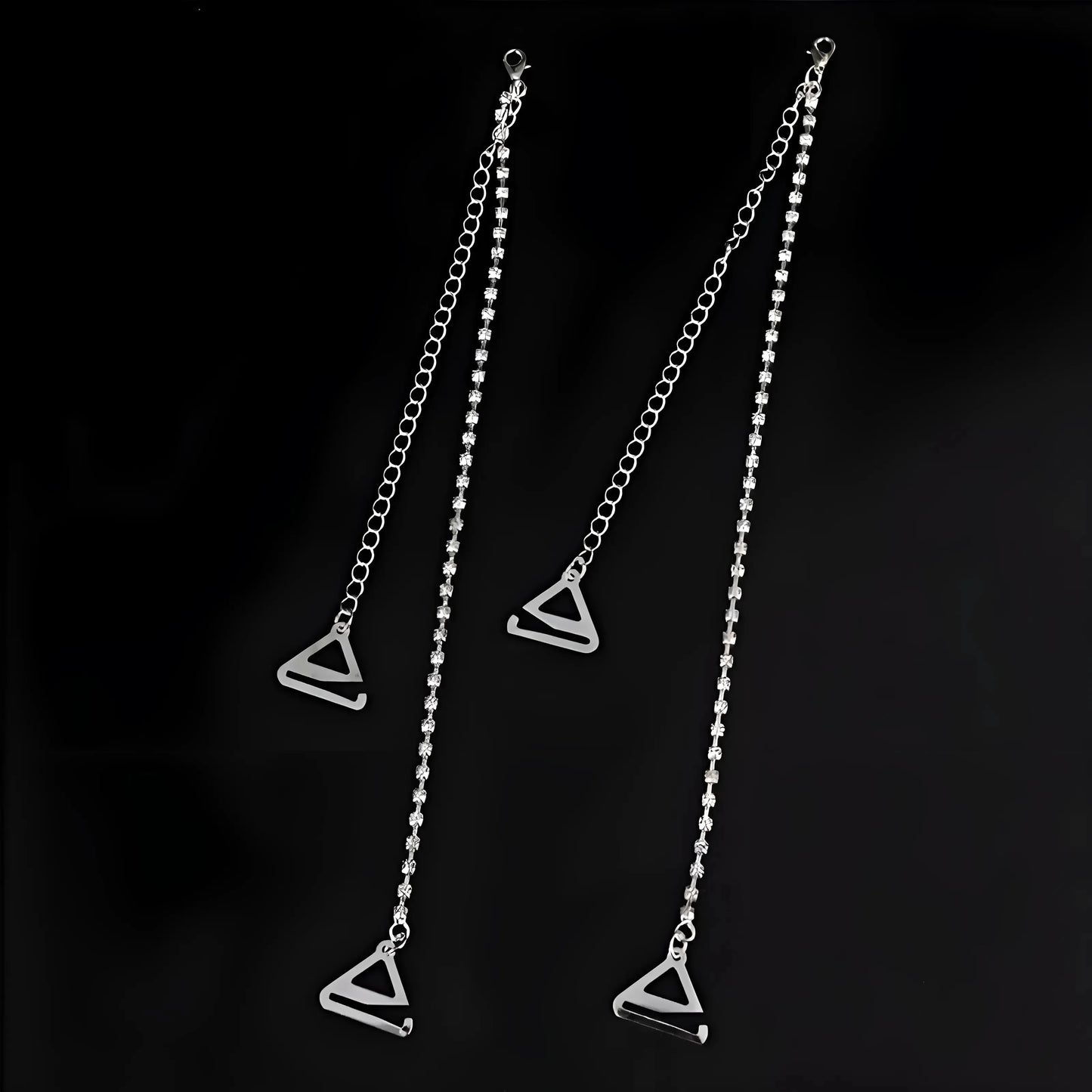 Argento Cinghie per reggiseno decorative con strass