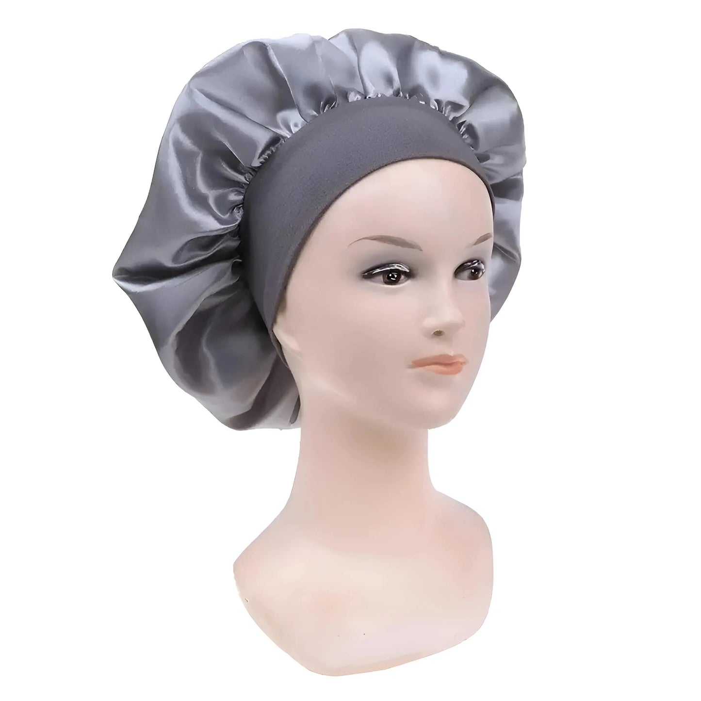 Argento Cappello da notte in satin con elastico