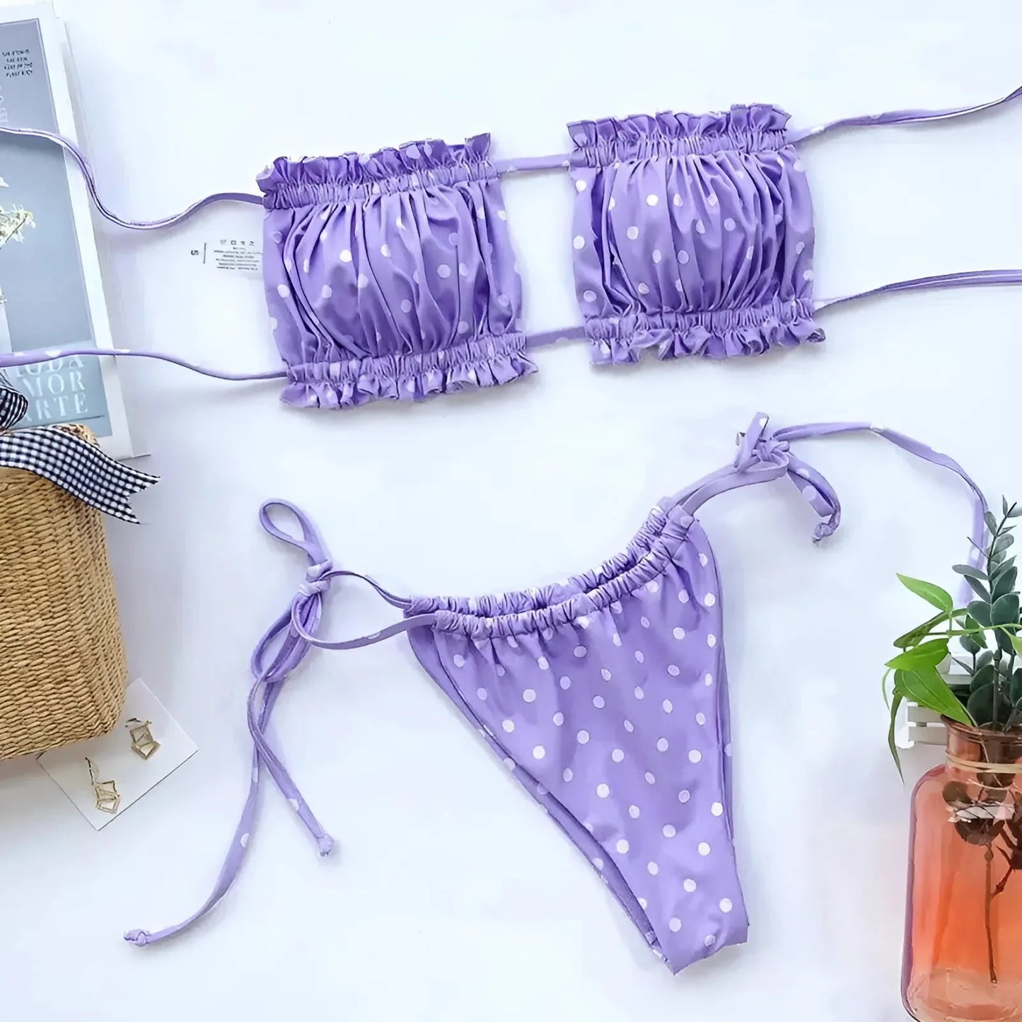 Set Bikini Due Pezzi Senza Spalline