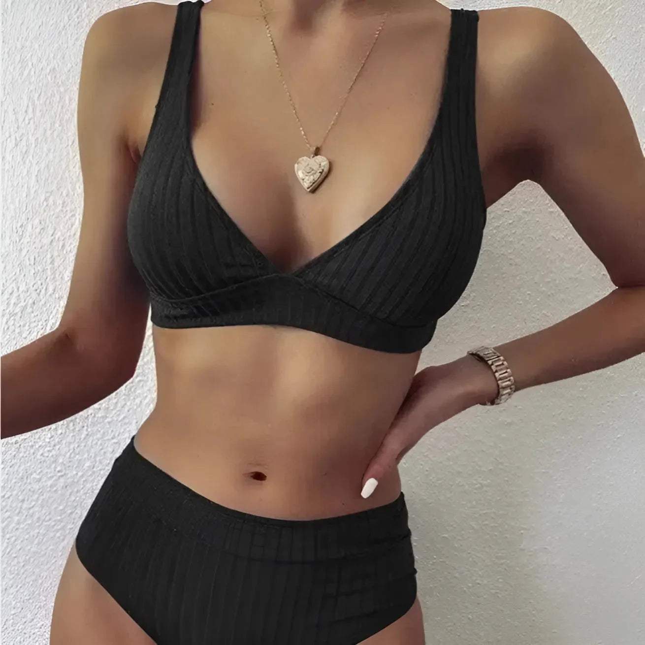 Costume da bagno a due pezzi a righe